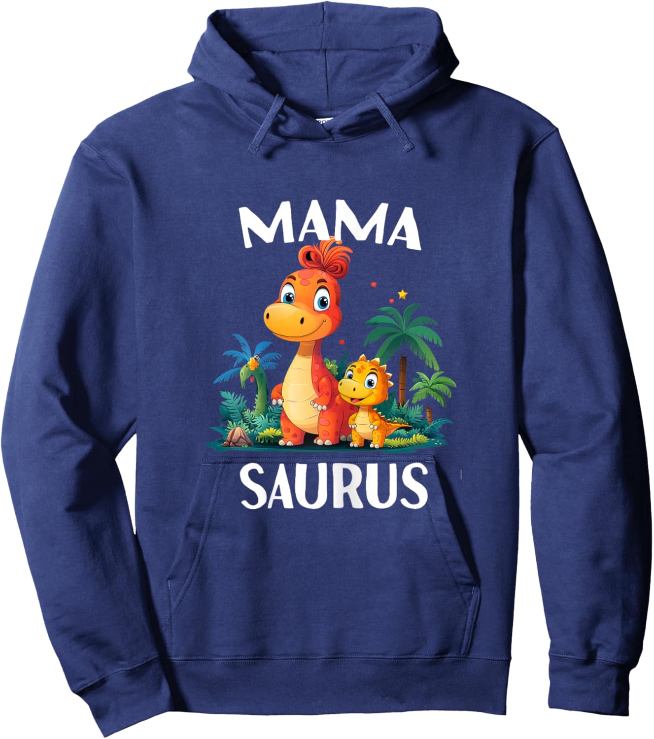 Mama Saurus Dinosaur Dino Matching Family Mom women T Rex Hoodie - Hoodie | Navy