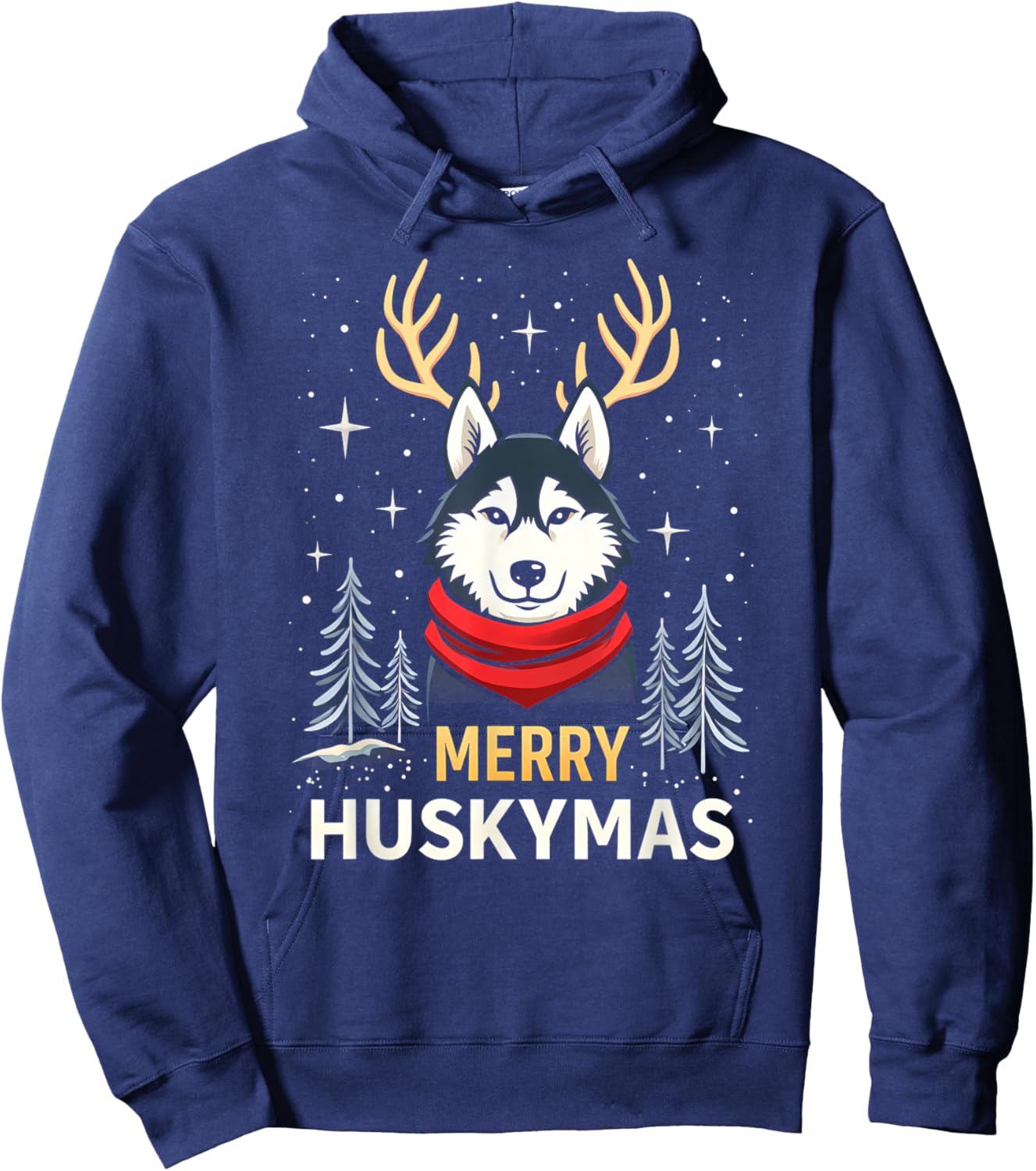 Ugly Christmas Siberian Husky Dog Husky Merry Huskymas Women Kids Hoodie - Hoodie | Navy