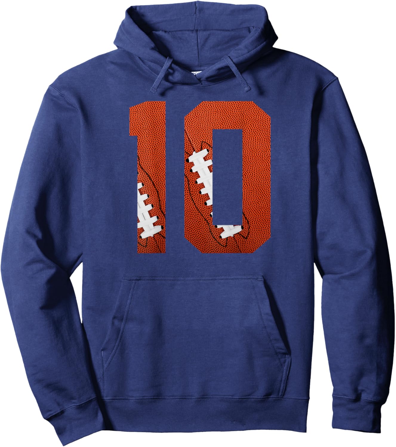 Number 10 BACKSIDE - American Football Jersey Numbered Hoodie - Hoodie | Navy