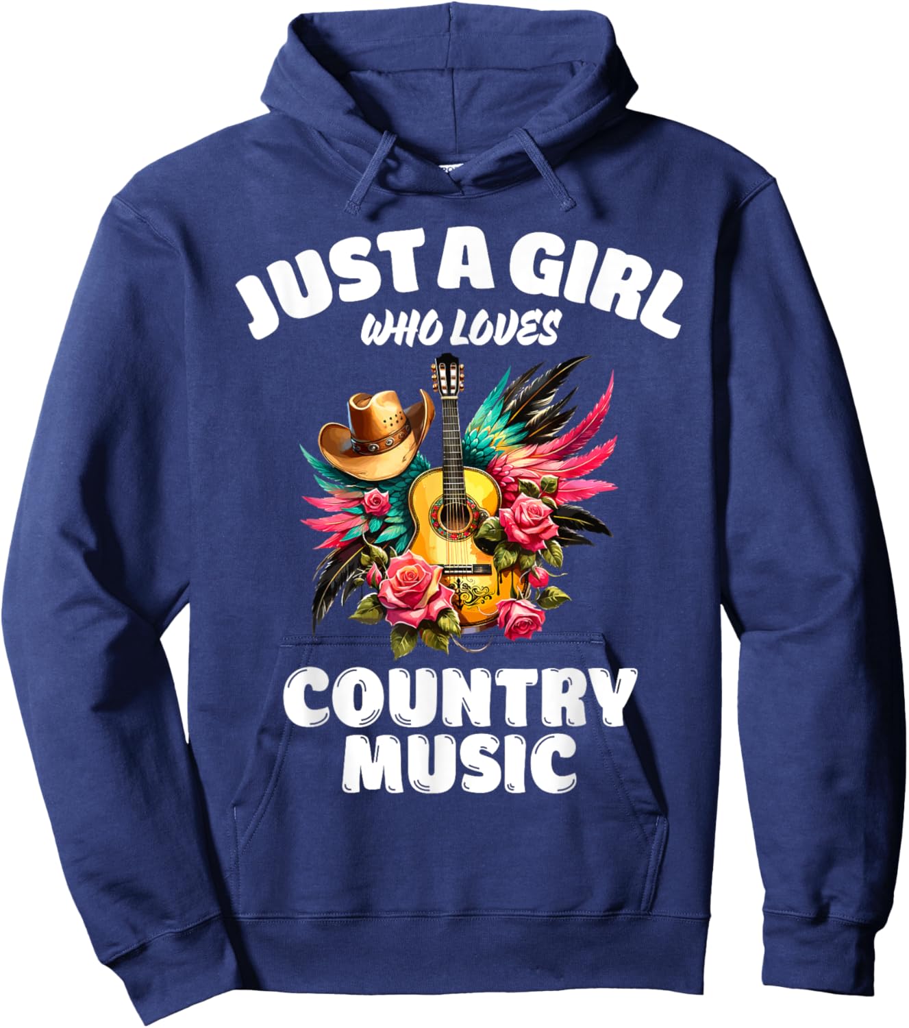 Just A Girl Who Loves Country Music, Music Lover Hoodie - Hoodie | Navy