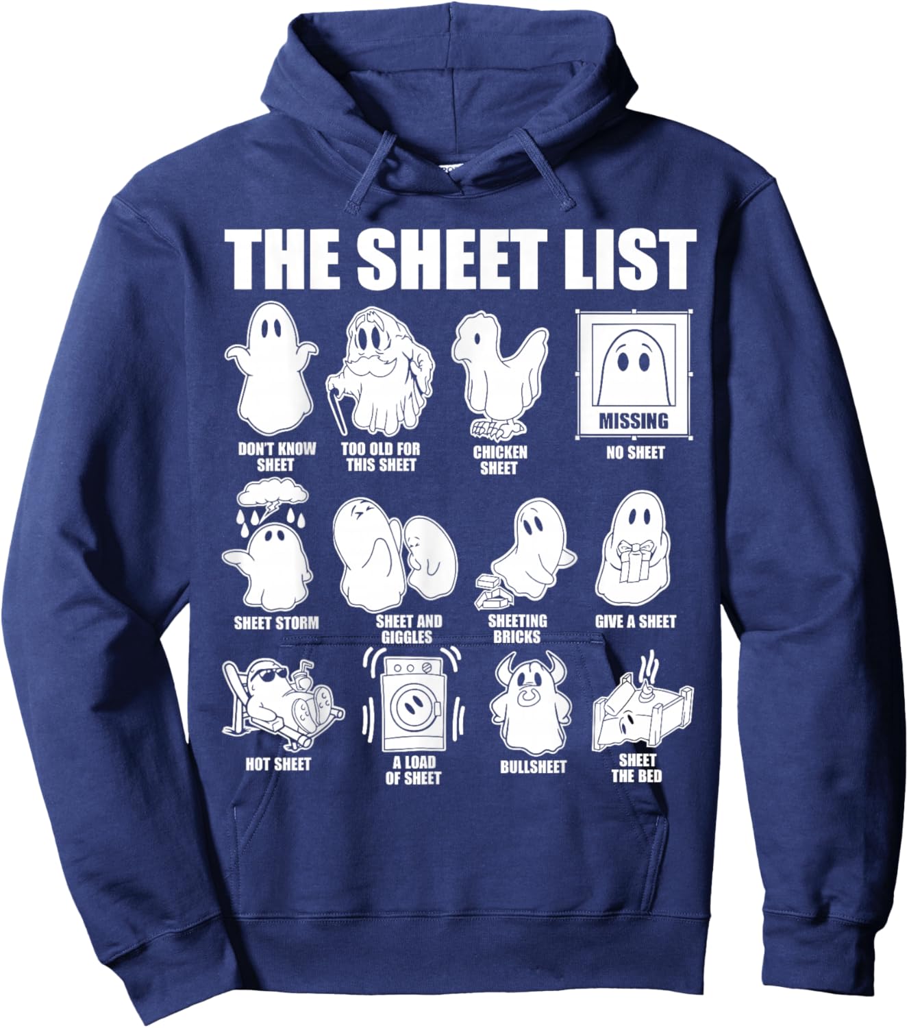 Halloween funny shirt Boo Sheet Halloween the sheet list Hoodie - Hoodie | Navy
