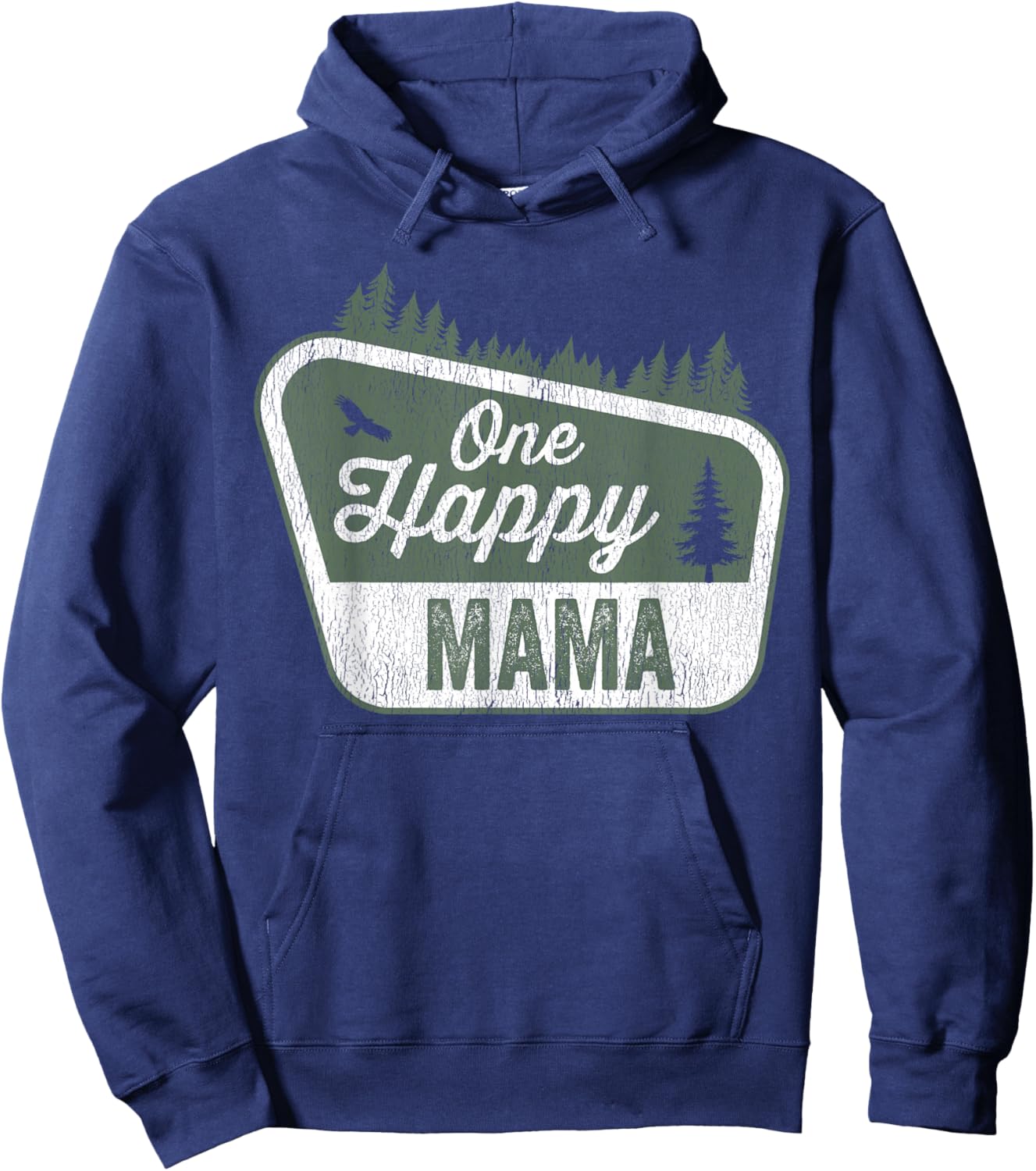 One Happy Mama Matching Family Birthday Party Camping Hoodie - Hoodie | Navy