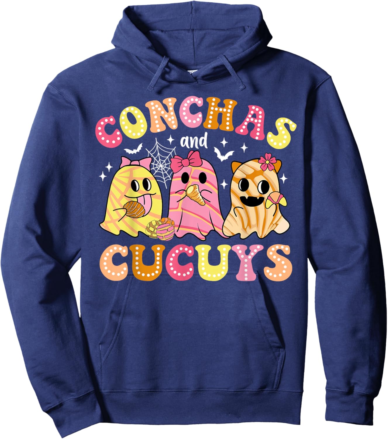 Cute Conchas And Cucuys Ghost Funny Halloween Mexican Ghost Hoodie - Hoodie | Navy