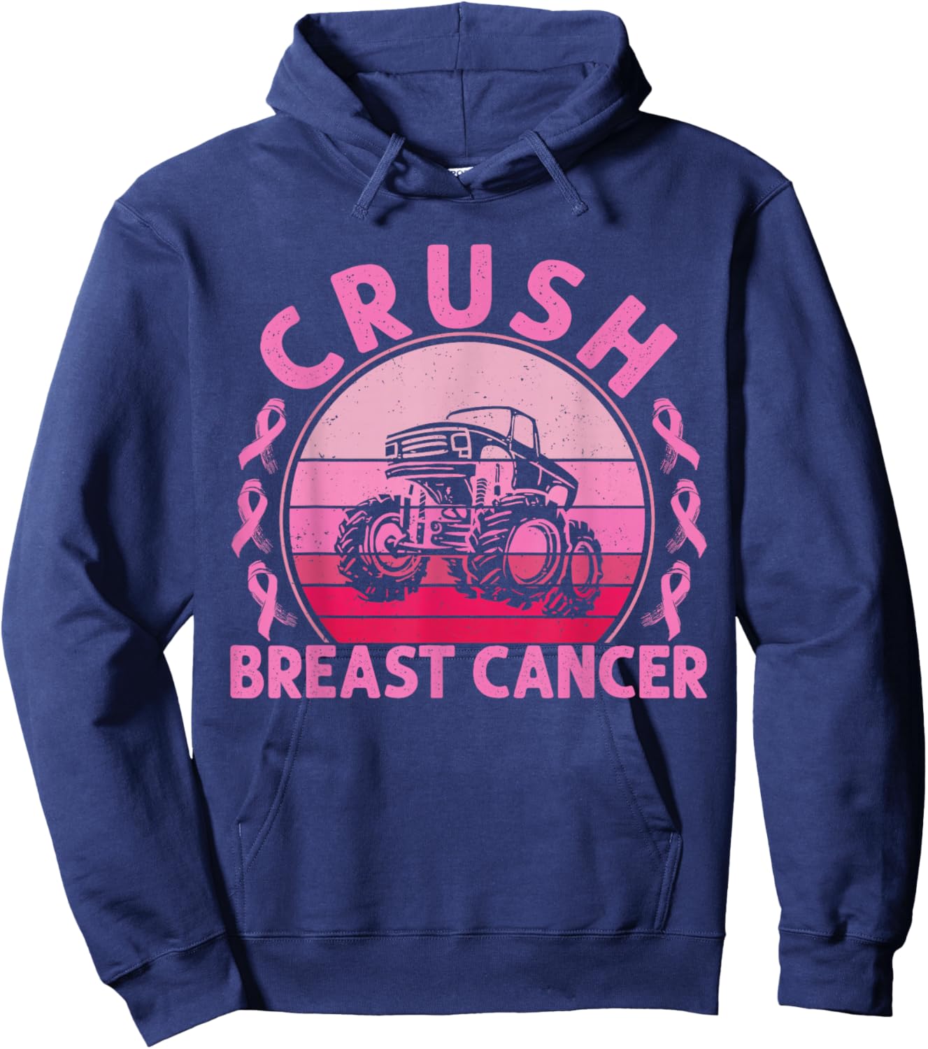 Crush Breast Cancer Awareness Women Men Boys Hoodie - Hoodie | Navy