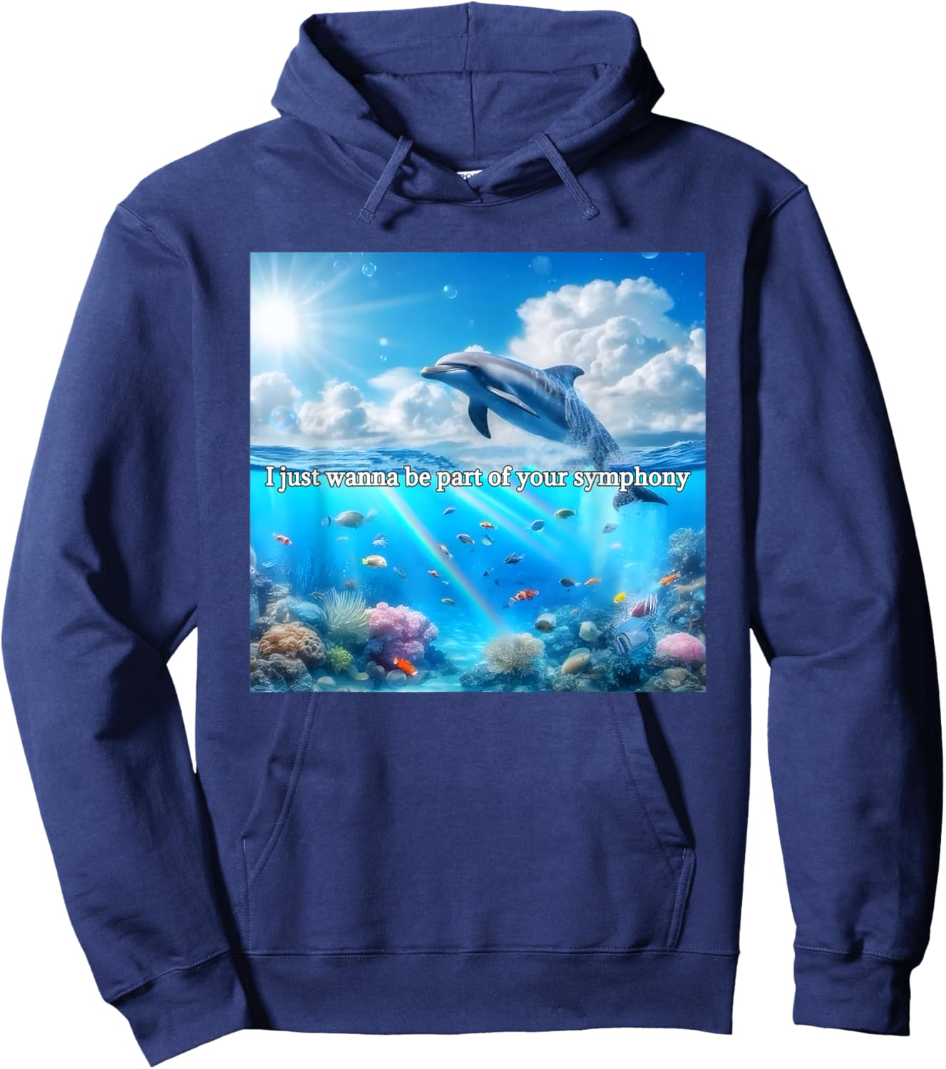 I Just Wanna Be Part of Your Symphony, Symphony Dolphin Hoodie - Hoodie | Navy