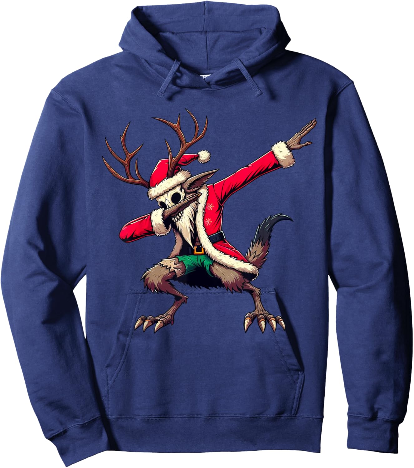 Funny Santa Wendigo Christmas Dabbing Cryptid cryptozoology Hoodie - Hoodie | Navy