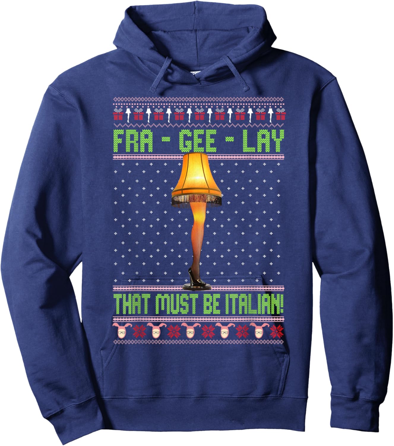 Fra-Gee-Lay Funny Christmas Fragile Italian Xmas Women Men Hoodie - Hoodie | Navy