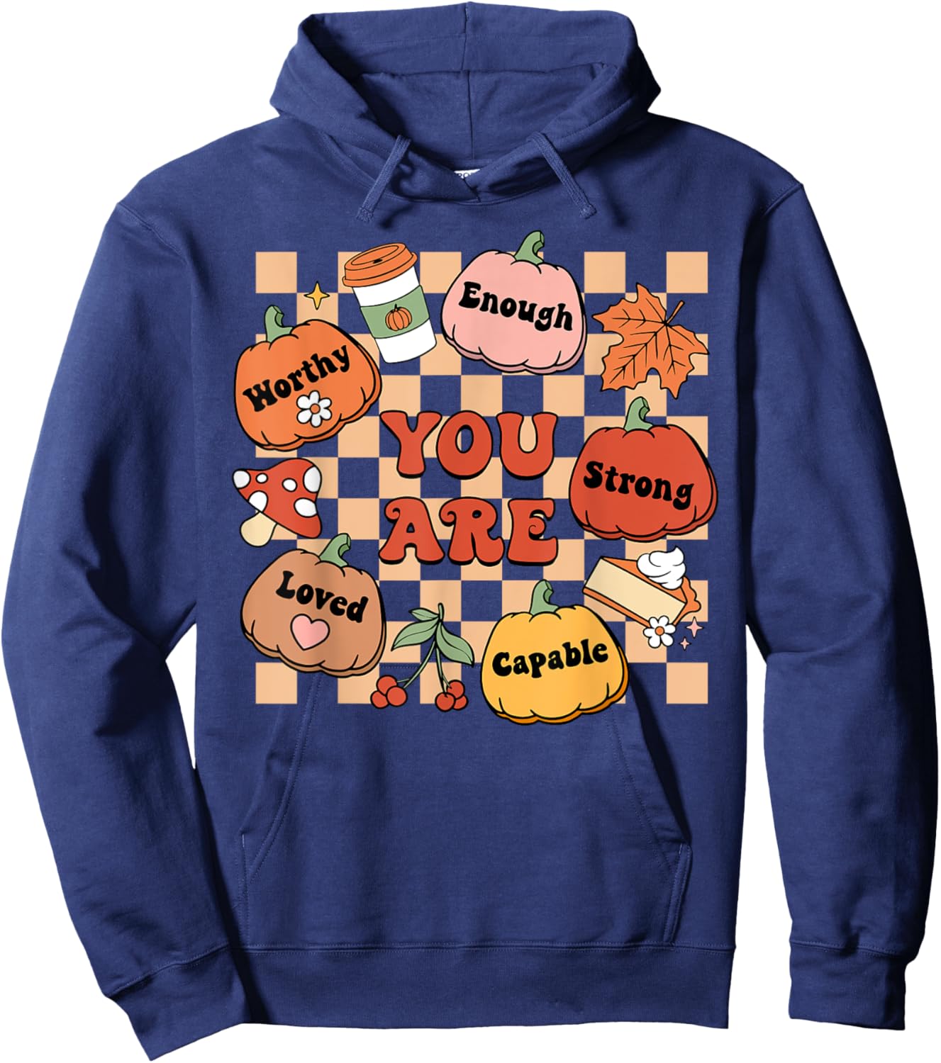 Retro You Are Pumpkin Fall School Counselor Thanksgiving Hoodie - Hoodie | Navy