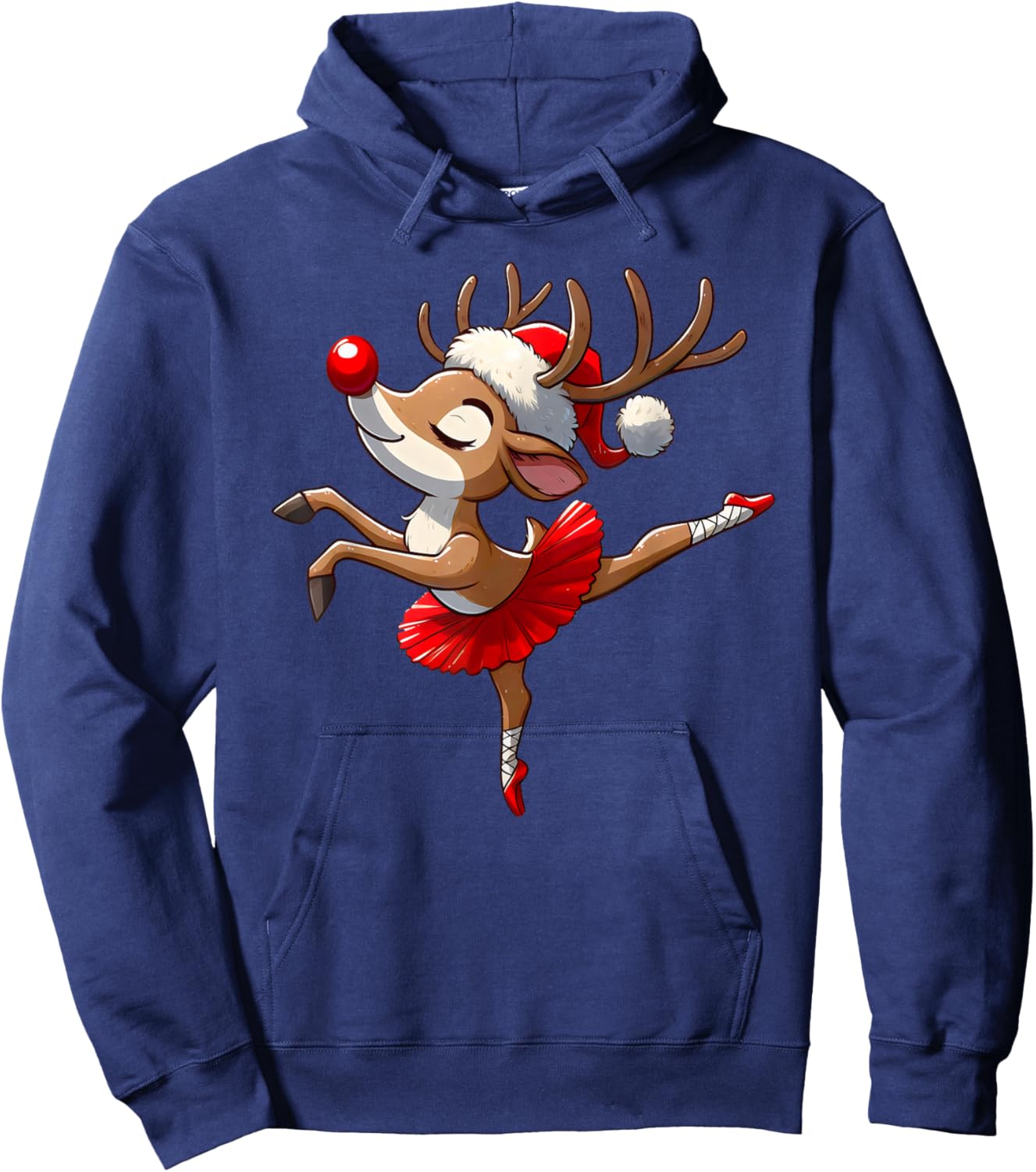 Merry Christmas Ballet Reindeer Dancing Ballet Teacher Women Hoodie - Hoodie | Navy