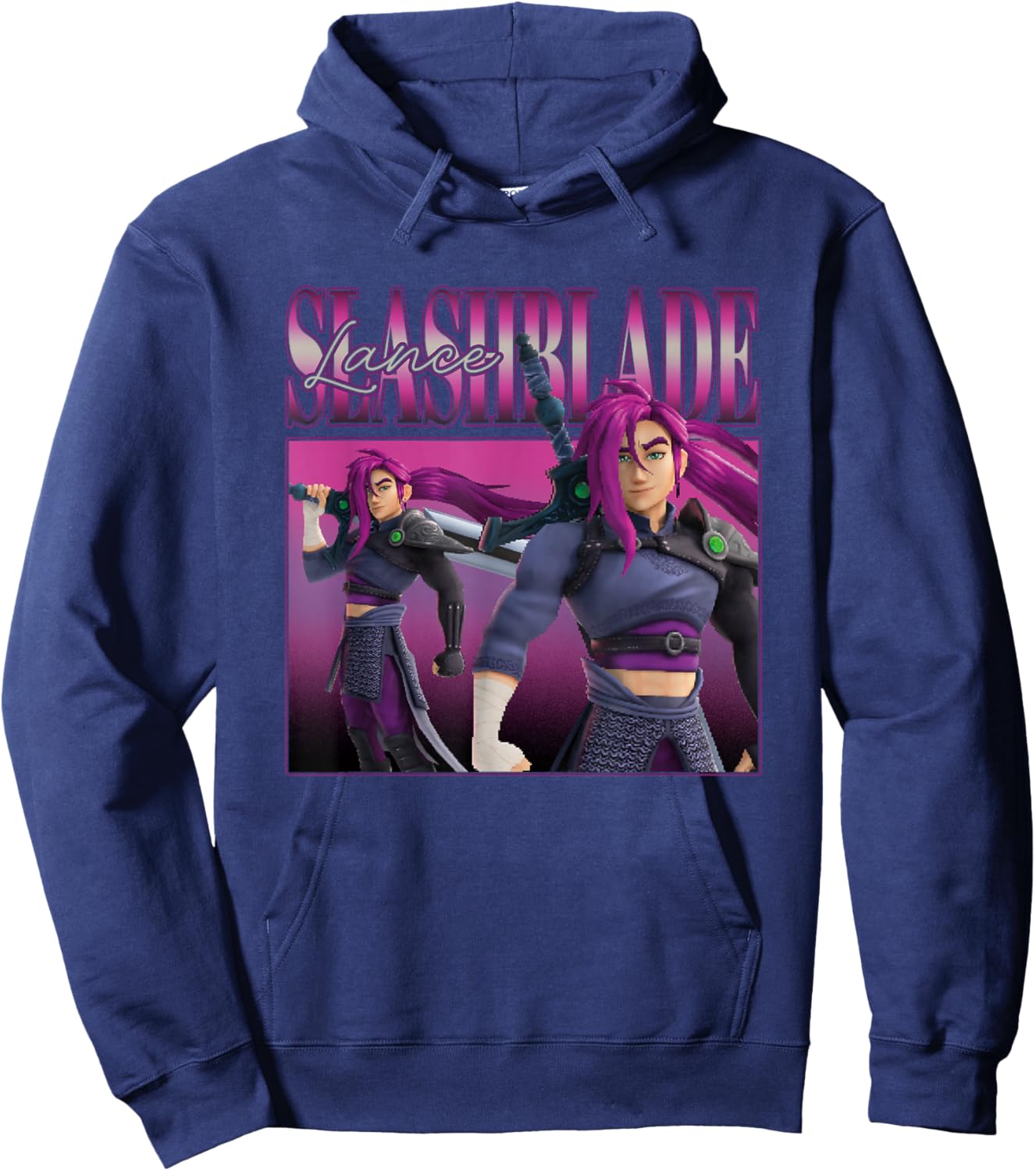 Disney Pixar Inside Out 2 Slashblade Lance Retro Big Poster Hoodie - Hoodie | Navy