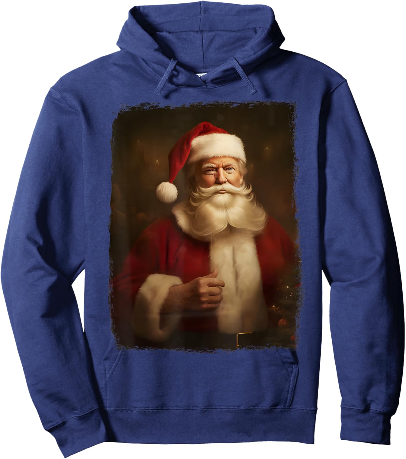 Christmas Funny Trump Santa Claus Retro Vintage Xmas Pajamas Hoodie - Hoodie | Navy