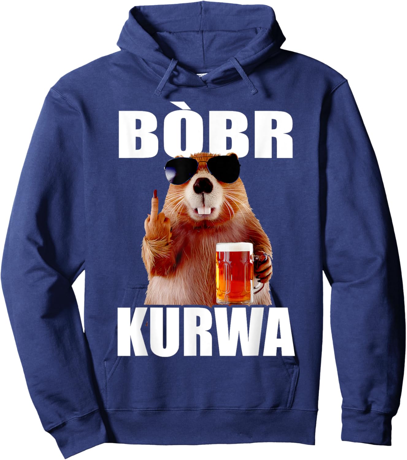 Bòbr Kurwa Bober Matching Beer Bòbr Hoodie - Hoodie | Navy