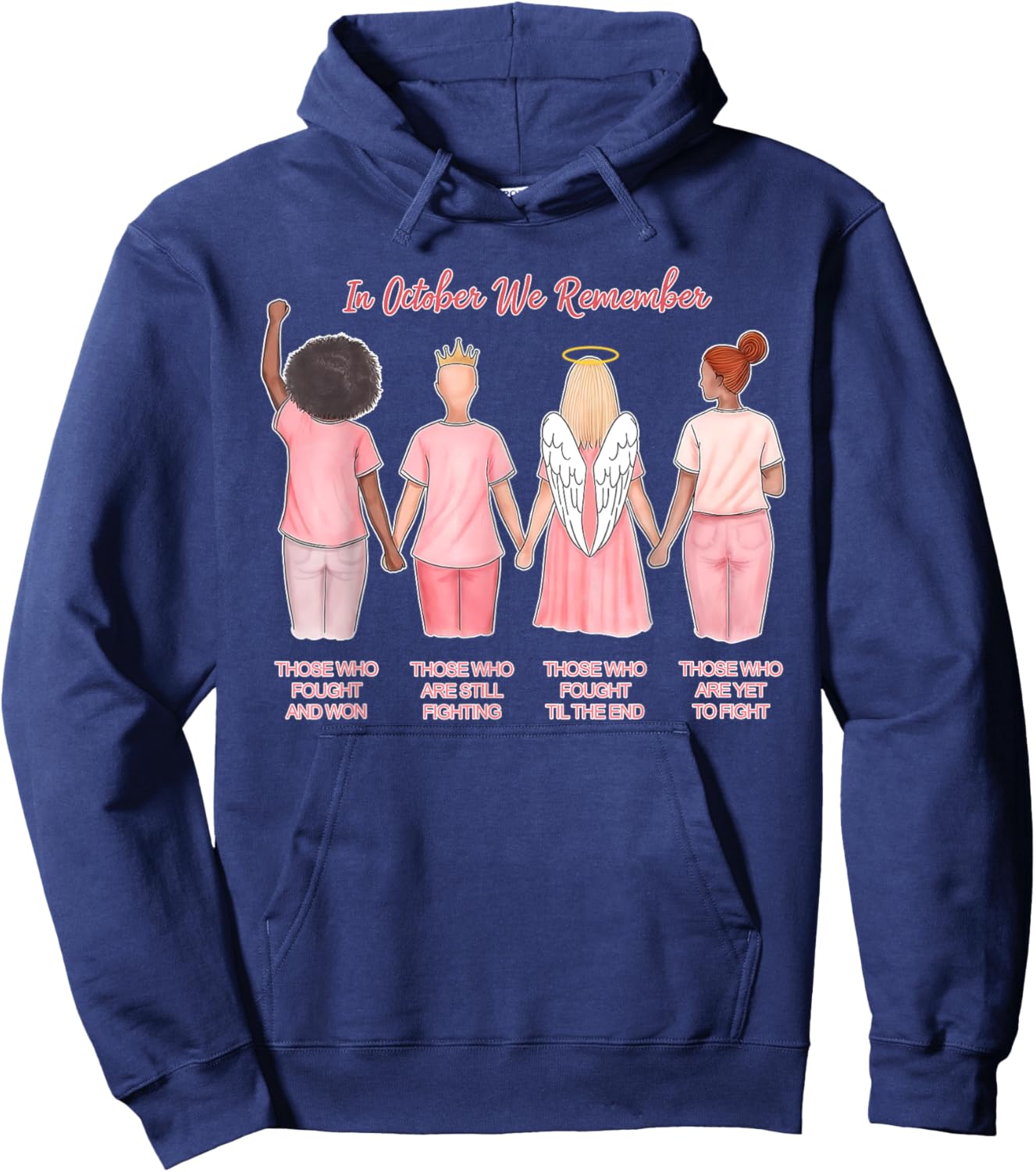 In October We Remember Those Who Fought And Won Women Girls Hoodie - Hoodie | Navy