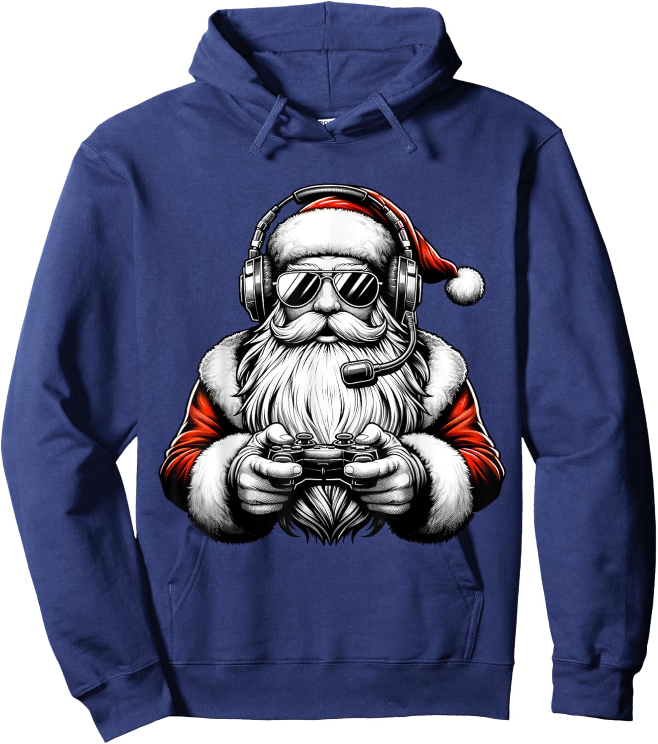 Christmas Gamer Boys Video Game Santa Xmas Hoodie - Hoodie | Navy