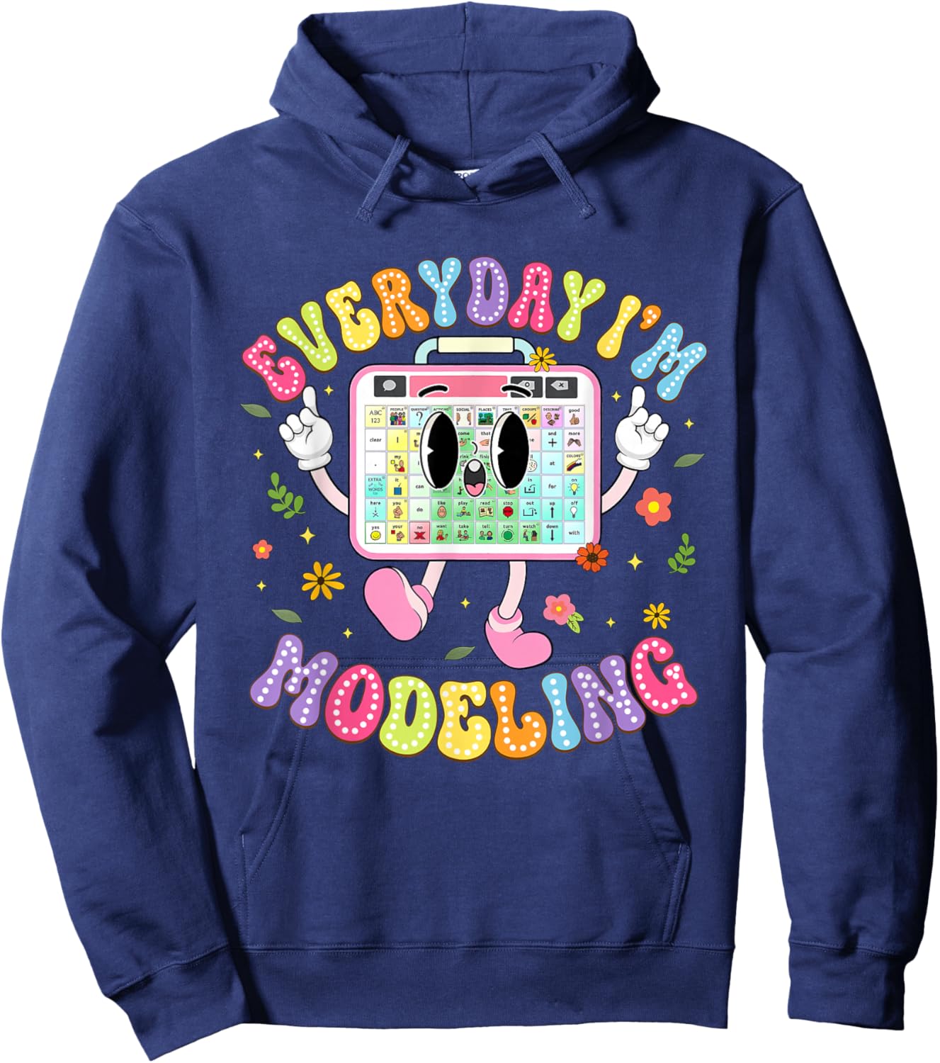 Everyday I'm Modeling Groovy Speech Language Pathologist Hoodie - Hoodie | Navy