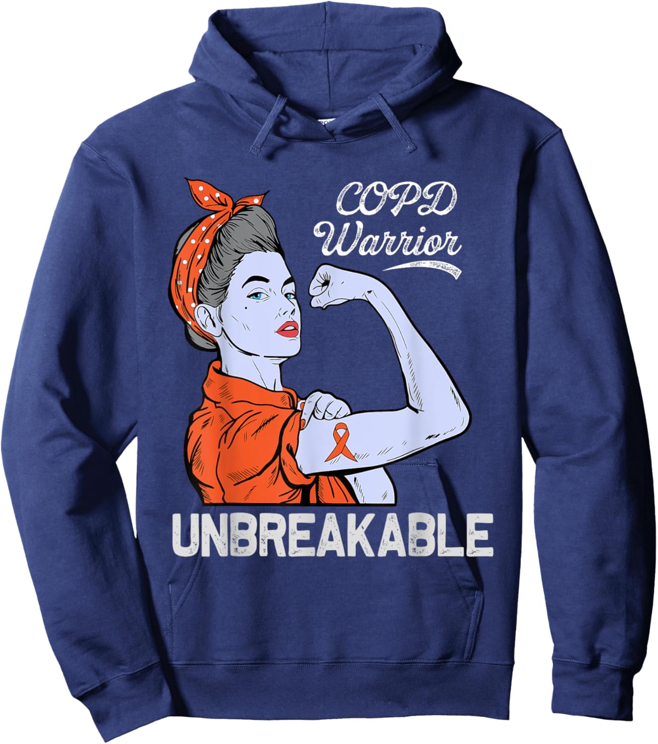 COPD Warrior Chronic Obstructive Pulmonary Disease Awareness Hoodie - Hoodie | Navy