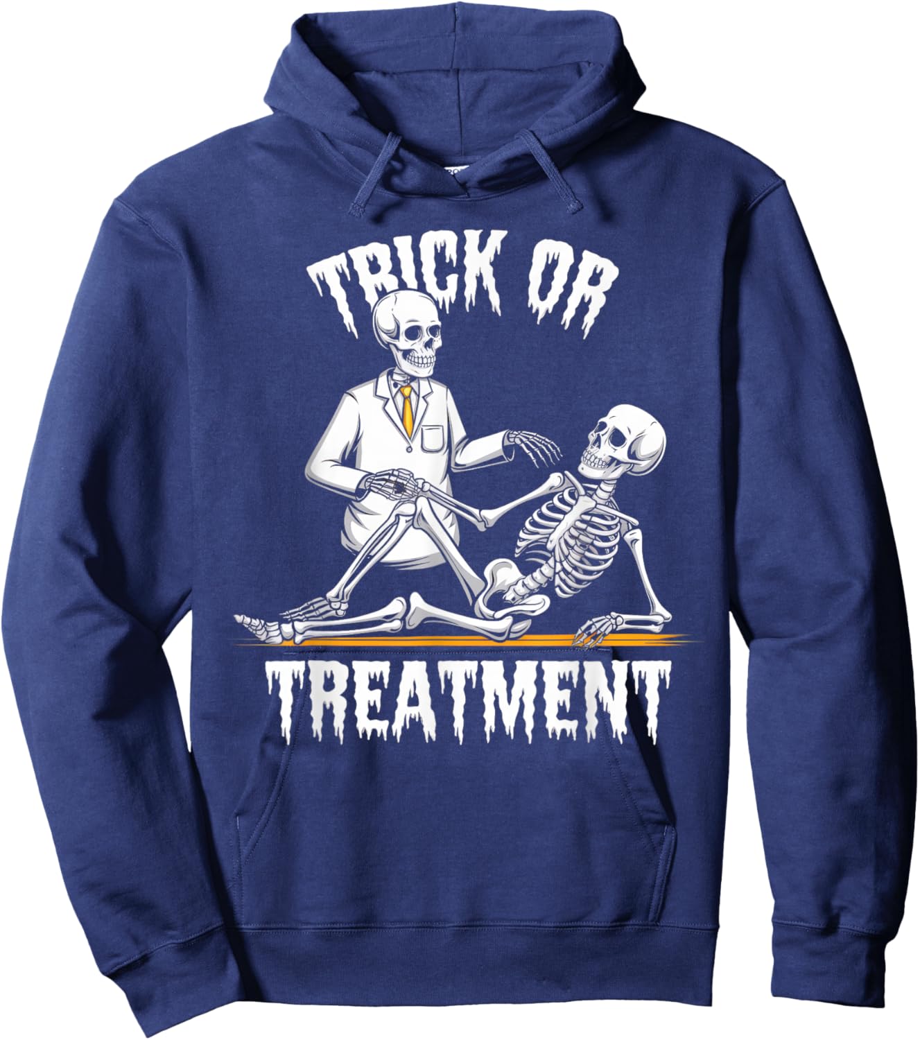 Physical Therapy Halloween Trick or Treatment Skeleton PT Hoodie - Hoodie | Navy