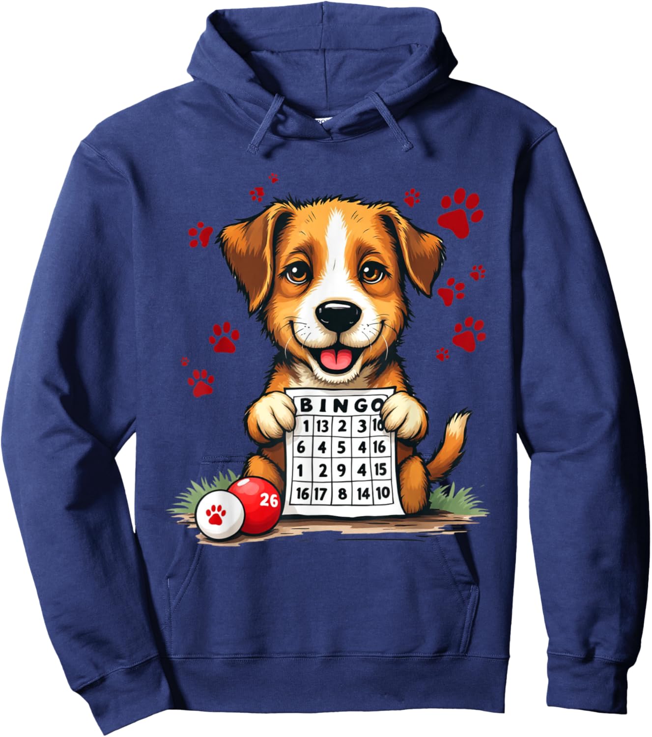 Bingo and Dog Funny Bingo I love Bingo and my Dog Gift Men Women Hoodie - Hoodie | Navy