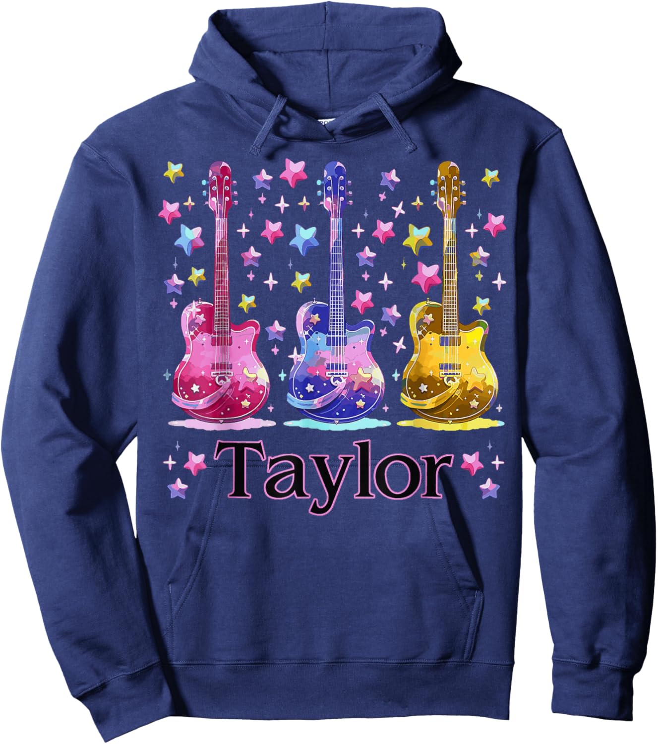 Girl Retro Taylor First Name Personalized Groovy 80'S Hoodie - Hoodie | Navy