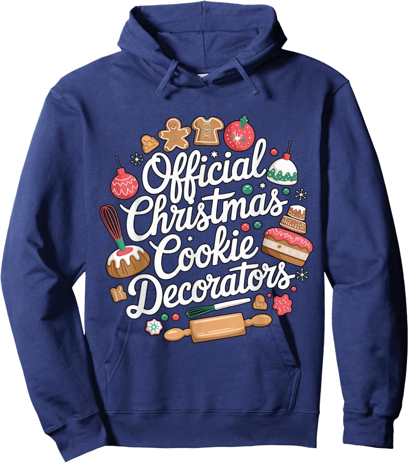 Funny Christmas Cookie Decorating Family Merry Xmas Party Hoodie - Hoodie | Navy