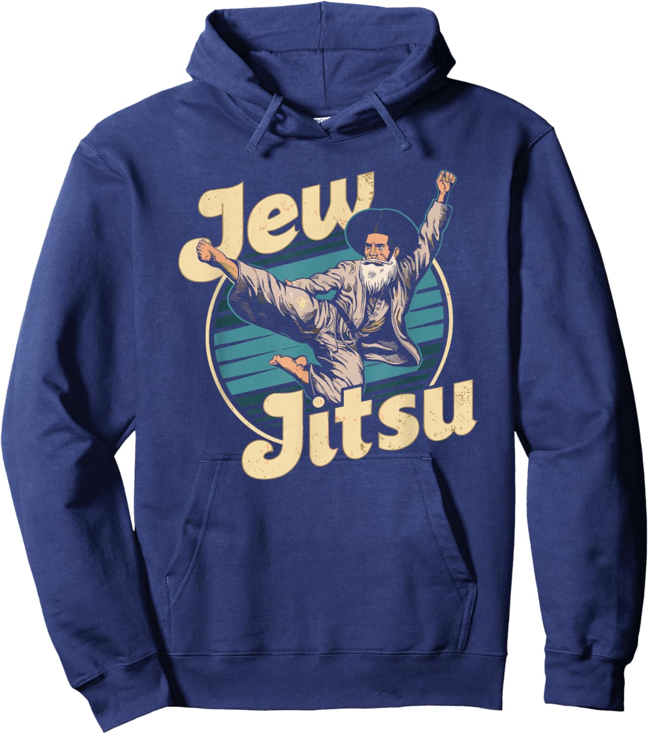 Jew Karate Jitsu Hanukkah Jiu Jitsu Martial Arts Dance Hoodie - Hoodie | Navy