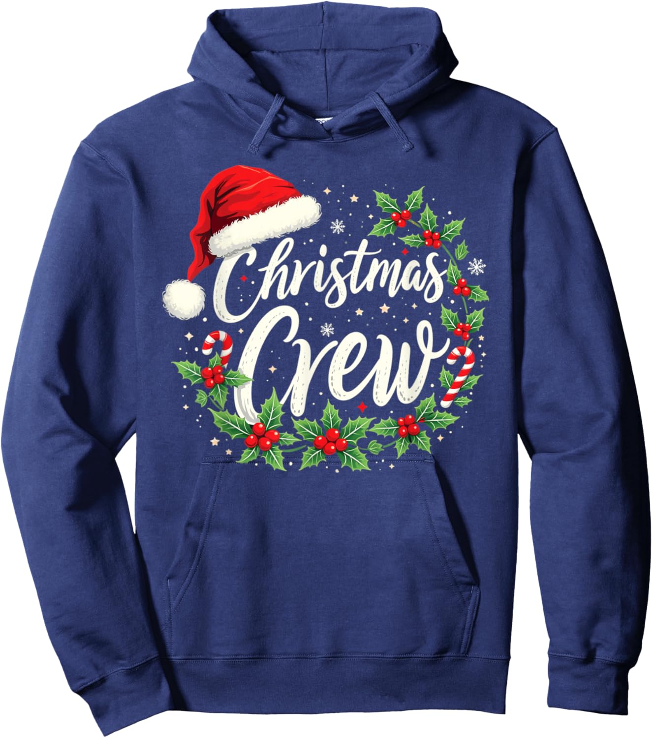 Christmas Crew Family Matching Adults Kids Black Solid Short Sleeve Holiday Party Shirt Hoodie - Hoodie | Navy