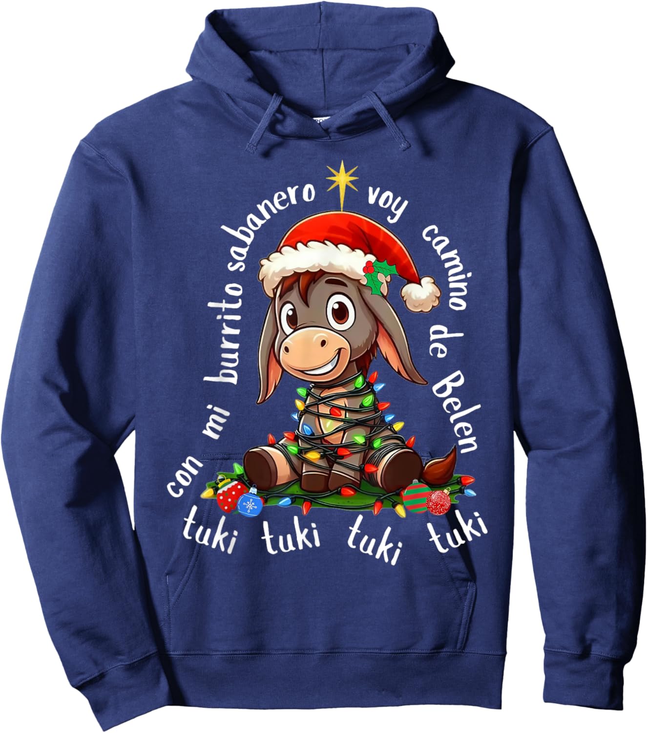 Con Mi Burrito Sabanero Mexican Tuki Tuki Donkey Latino Xmas Hoodie - Hoodie | Navy