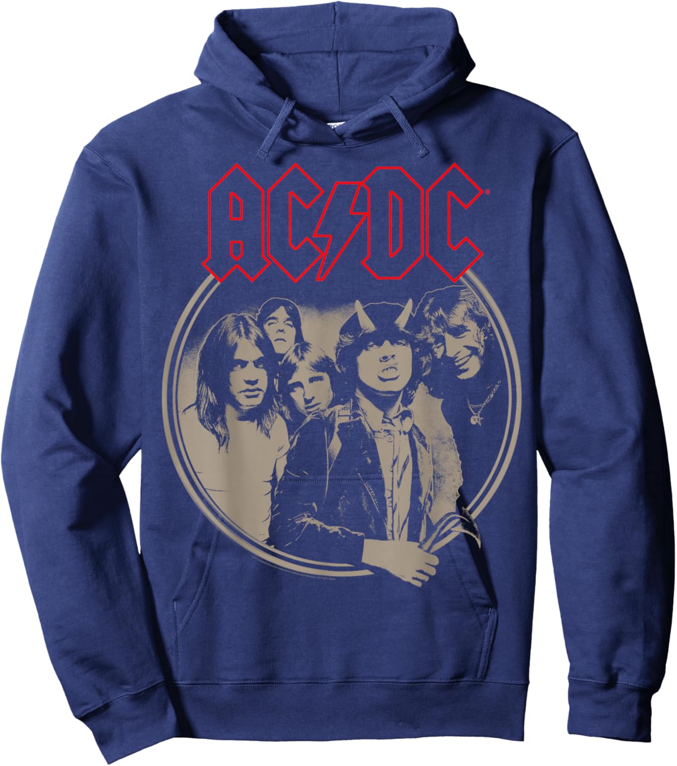 AC/DC - Framed - -Adults & Kids - Black - Small - Short Sleeve - Classic Fit - Rock Music Fans Hoodie - Hoodie | Navy