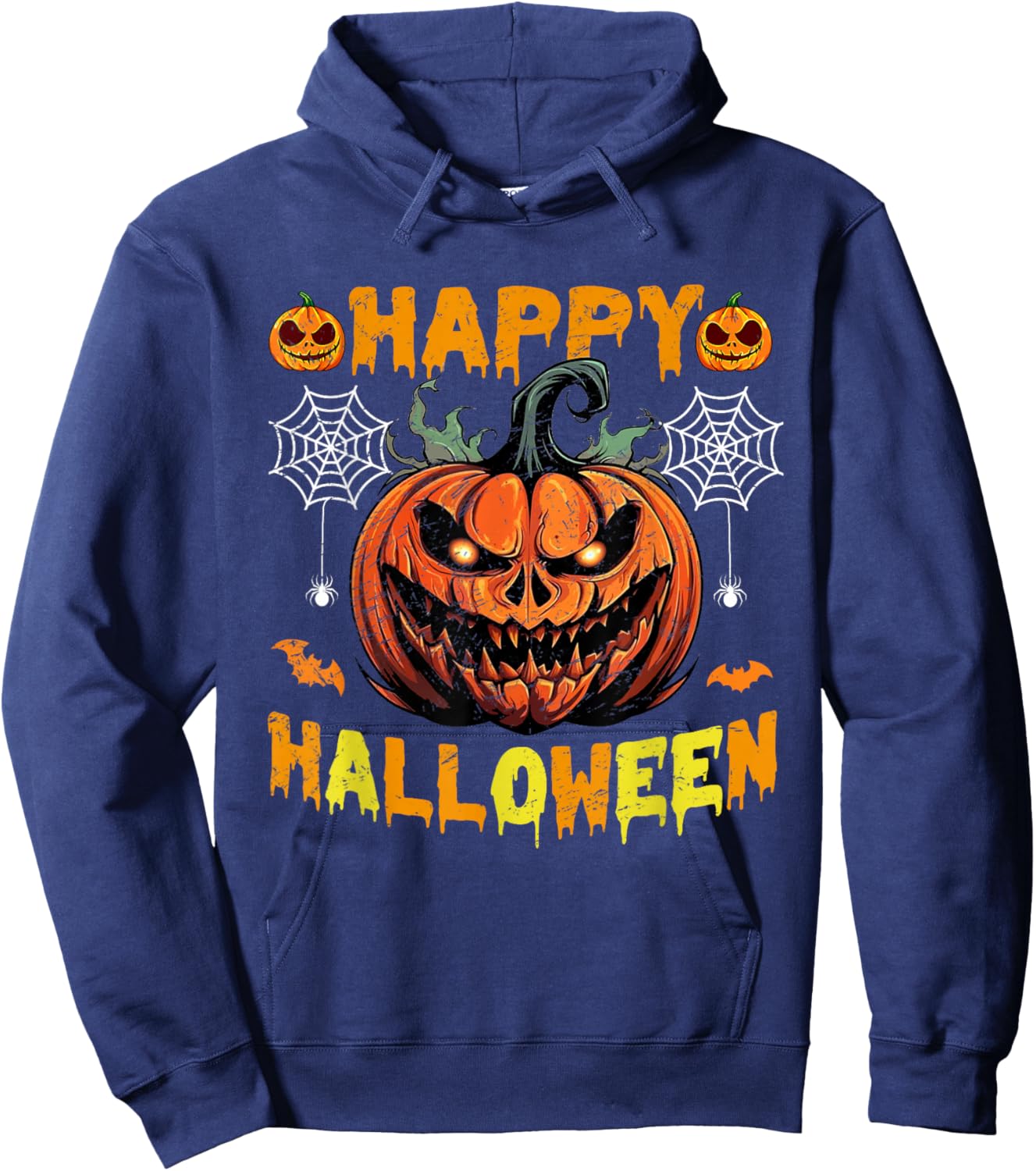 Funny Halloween Trick Or Treat Pumpkin Happy Halloween 2025 Hoodie - Hoodie | Navy