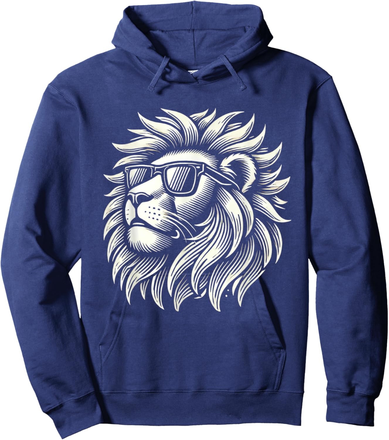 Cool Lion Sunglasses Shades Lion Graphic Hoodie - Hoodie | Navy