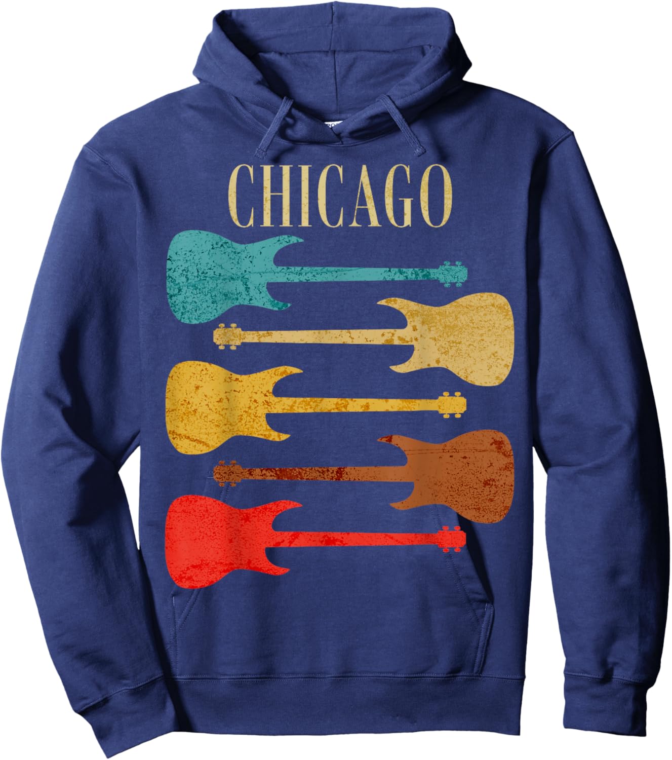 Chicago Concert Rock Music Festival Guitars Illinois Band IL Hoodie - Hoodie | Navy