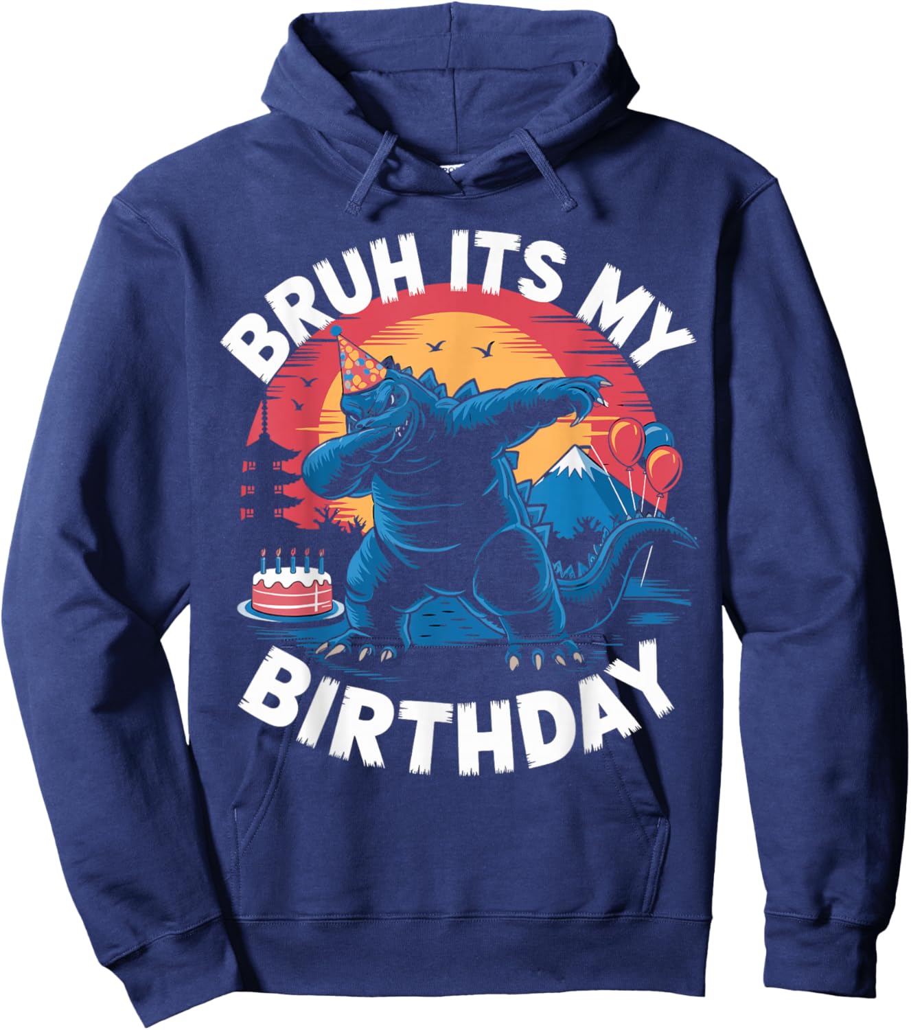 Kaiju Birthday Party Japan Monster Bday Dinosuar Decorations Hoodie - Hoodie | Navy