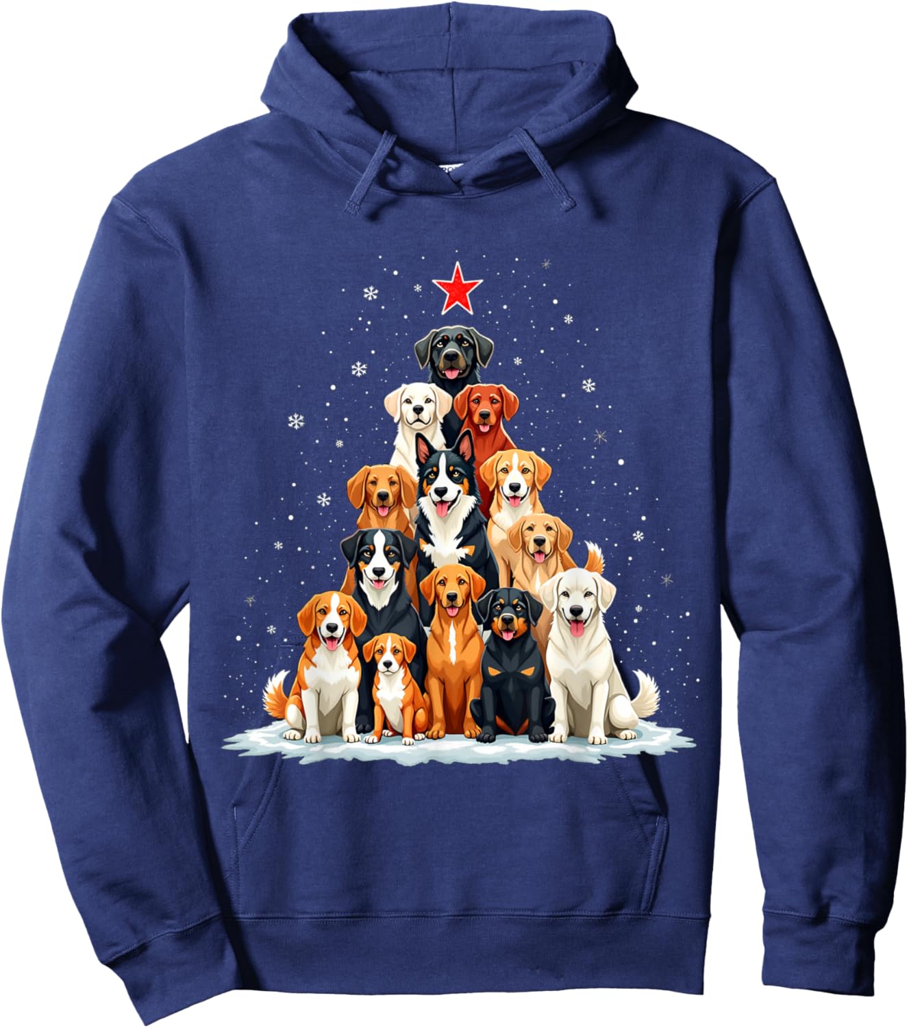 Dog Christmas Tree Dog Xmas Tree Women Men Boys Girls Kids Hoodie - Hoodie | Navy