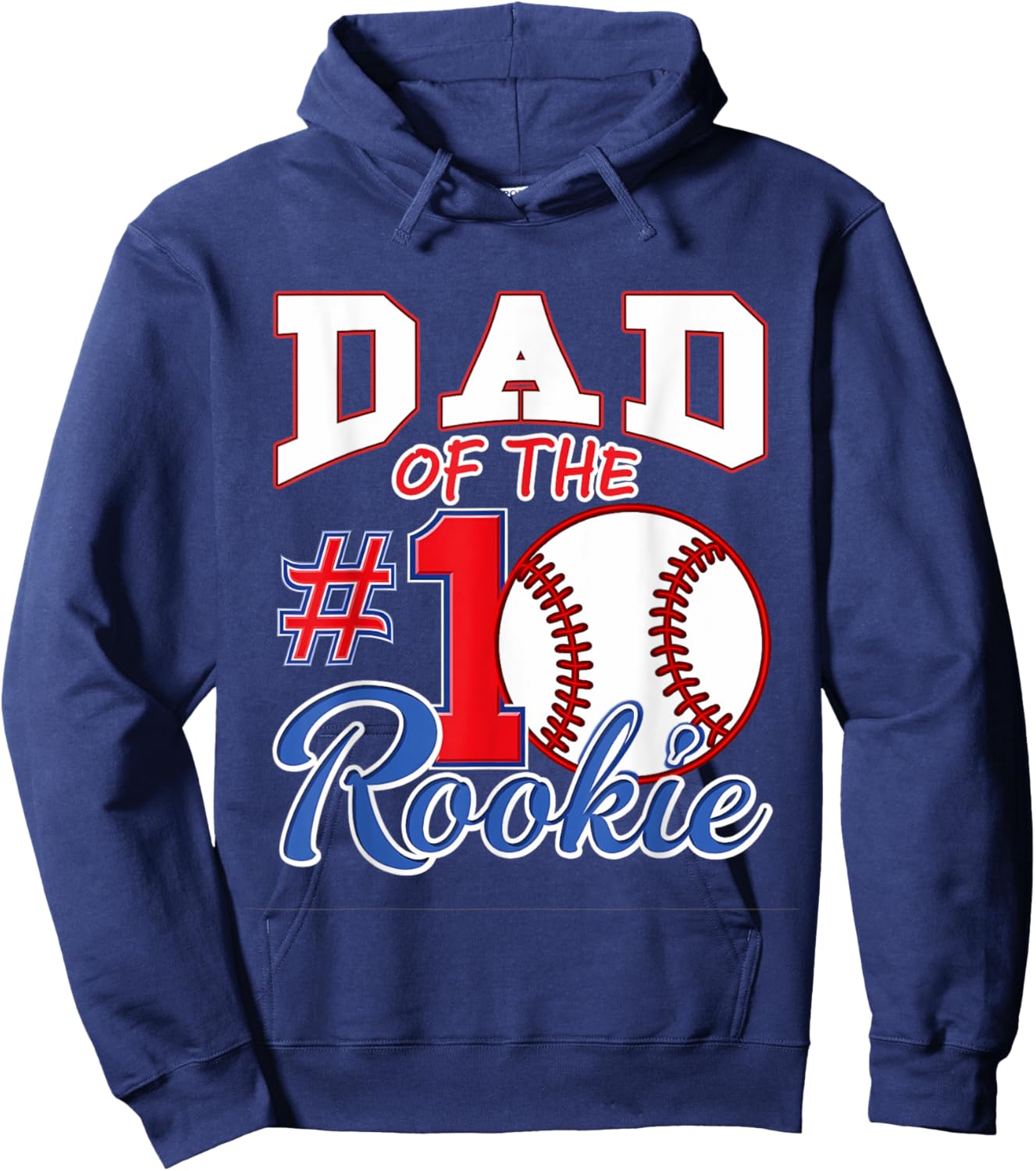 Retro Daddy Dad Of The Number 1 Rookie Baseball Hoodie - Hoodie | Navy