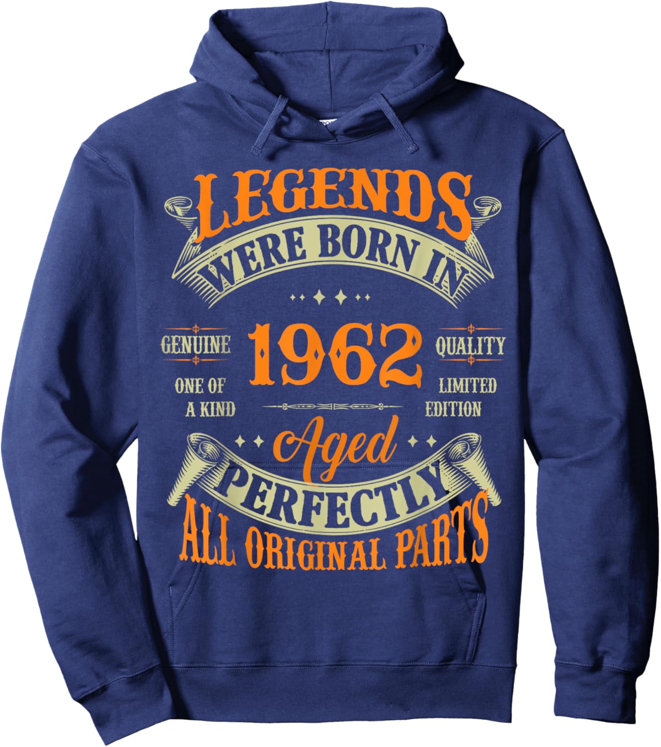 Vintage Legend Born In 1962 63rd Birthday 63 Years Old Hoodie - Hoodie | Navy