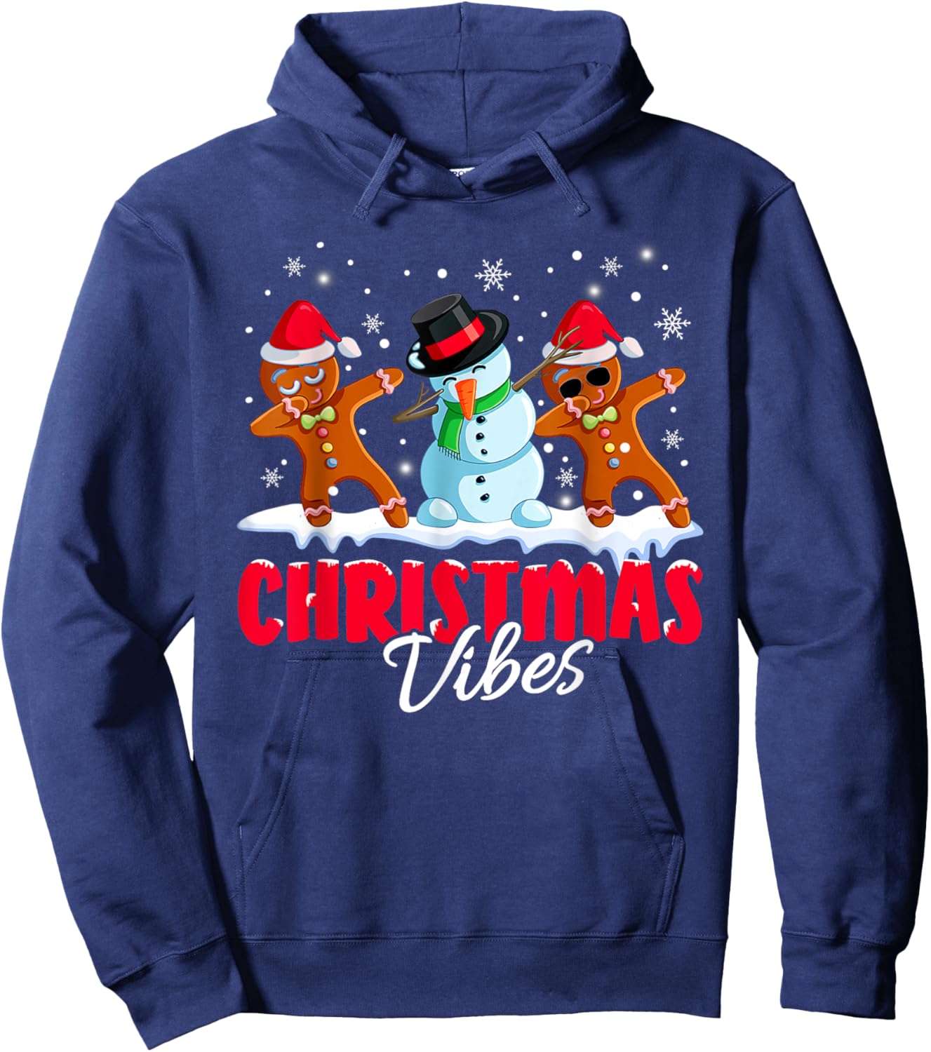 Christmas Pajamas Christmas Vibes Dabbing Ginger Snowman Hoodie - Hoodie | Navy