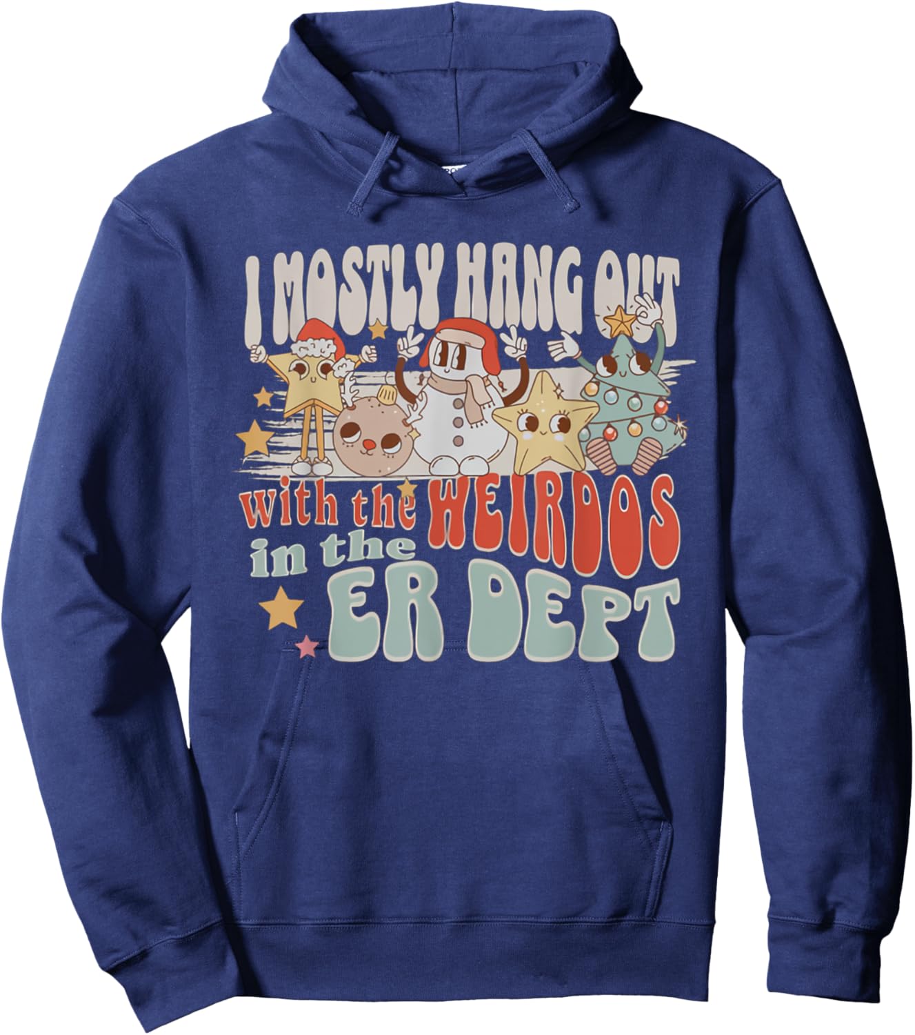 ER Nurse Christmas Emergency Department Nurse ED Tech Hoodie - Hoodie | Navy