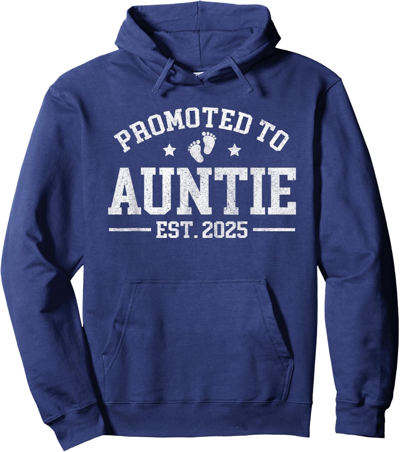 Promoted to Auntie est. 2025 Baby Announcement for Aunt Hoodie - Hoodie | Navy