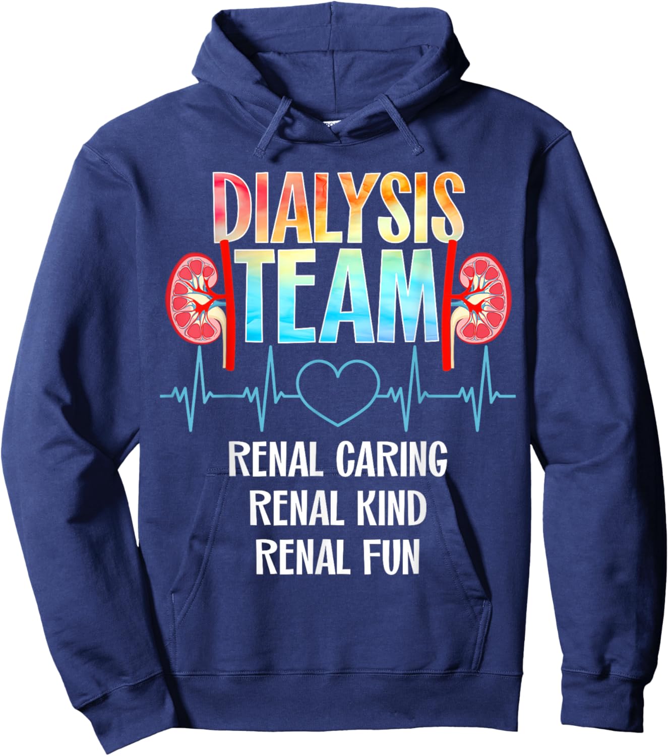 Dialysis Nurse Appreciation Kidney Team Crew Dialysis Technician Tech Nephrology Nurse -Adults Black Modern Hoodie - Hoodie | Navy
