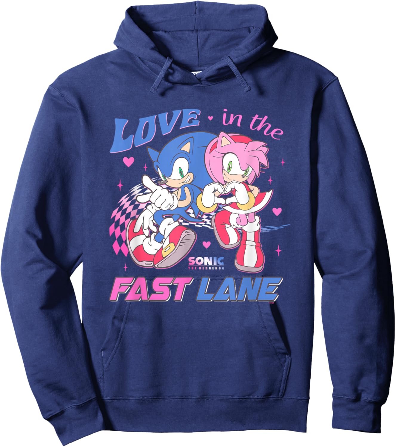 Sonic The Hedgehog Valentine's Day Love In The Fast Lane Hoodie - Hoodie | Navy
