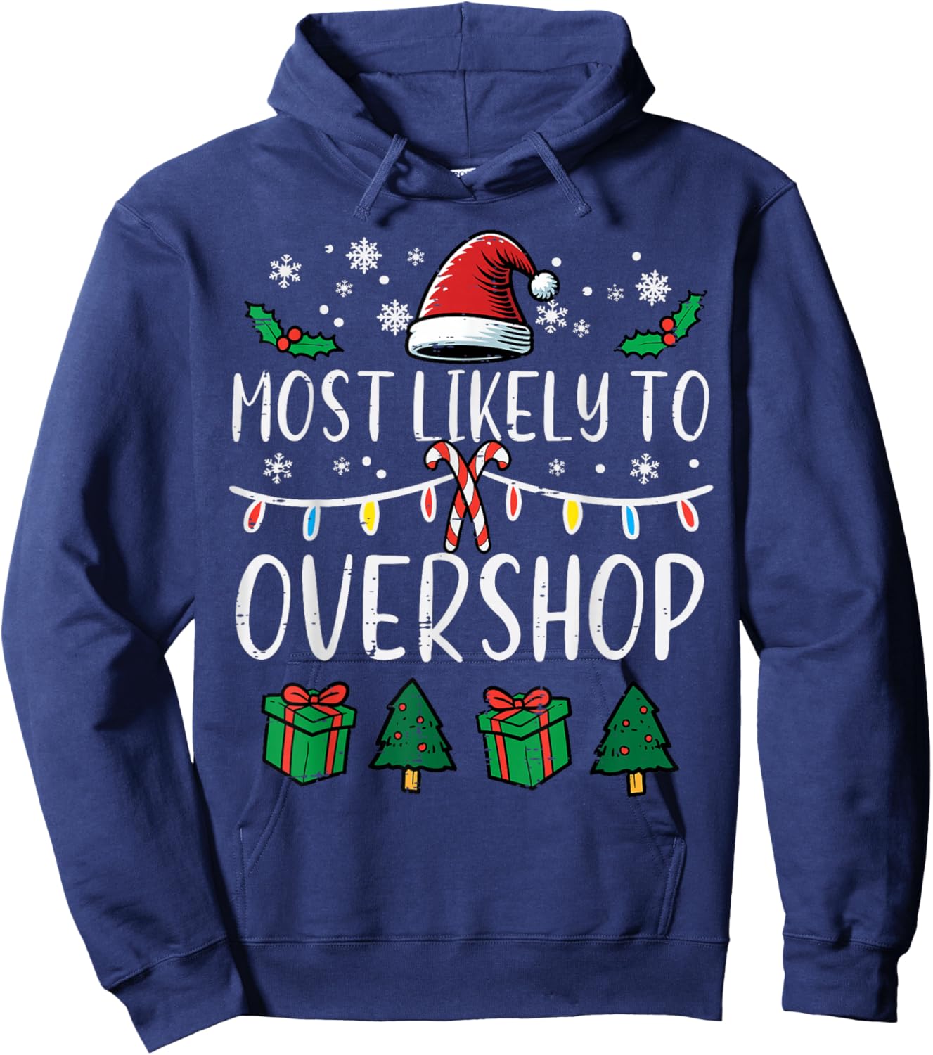 Christmas Overshop Xmas Matching Family Sister Girls Women Hoodie - Hoodie | Navy