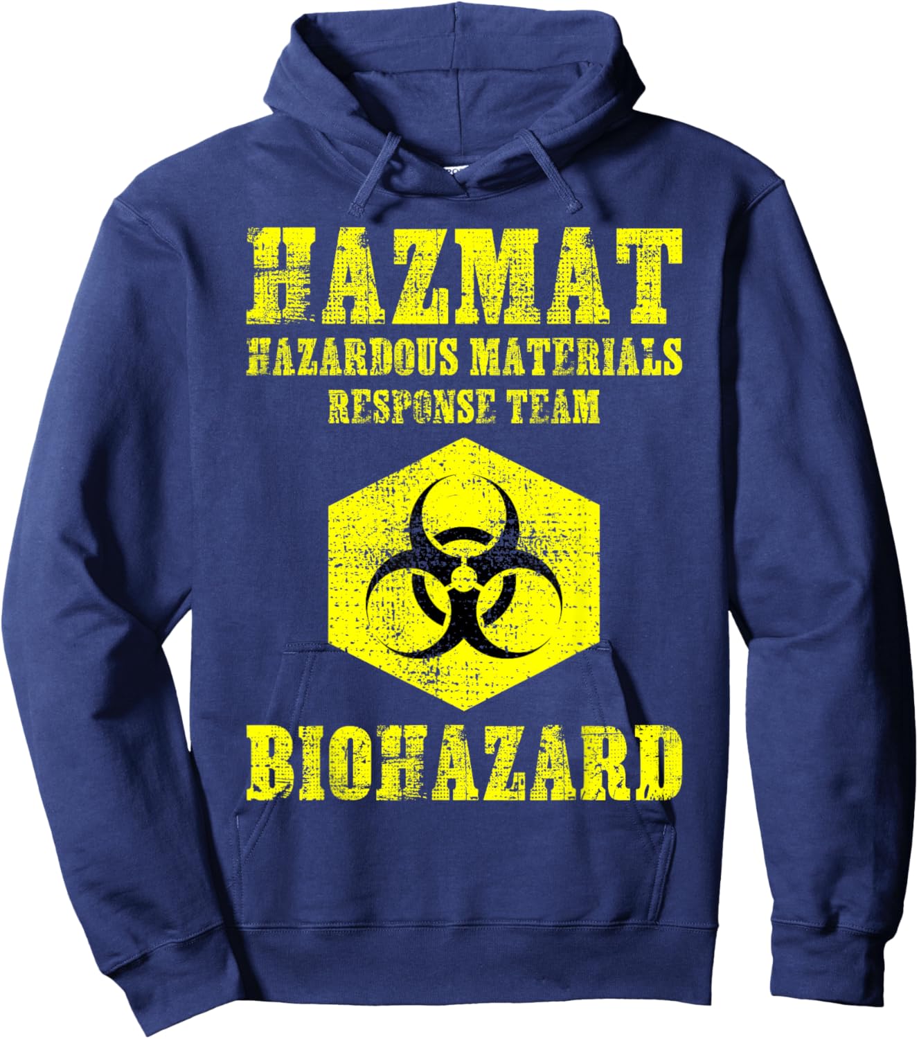 Hazardous Material Hazmat Response Team Grunge Biohazard Hoodie - Hoodie | Navy