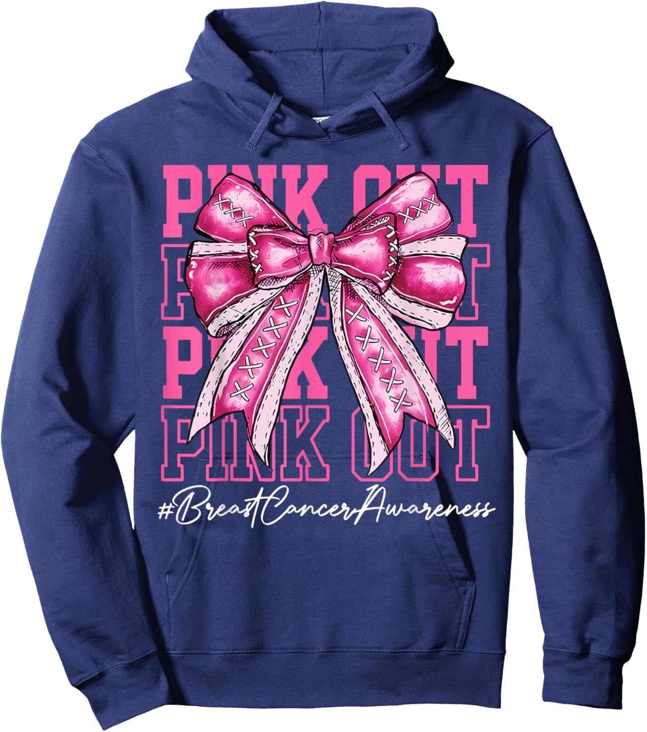 Pink Out Tackle Breast Cancer Awareness American Football Hoodie - Hoodie | Navy