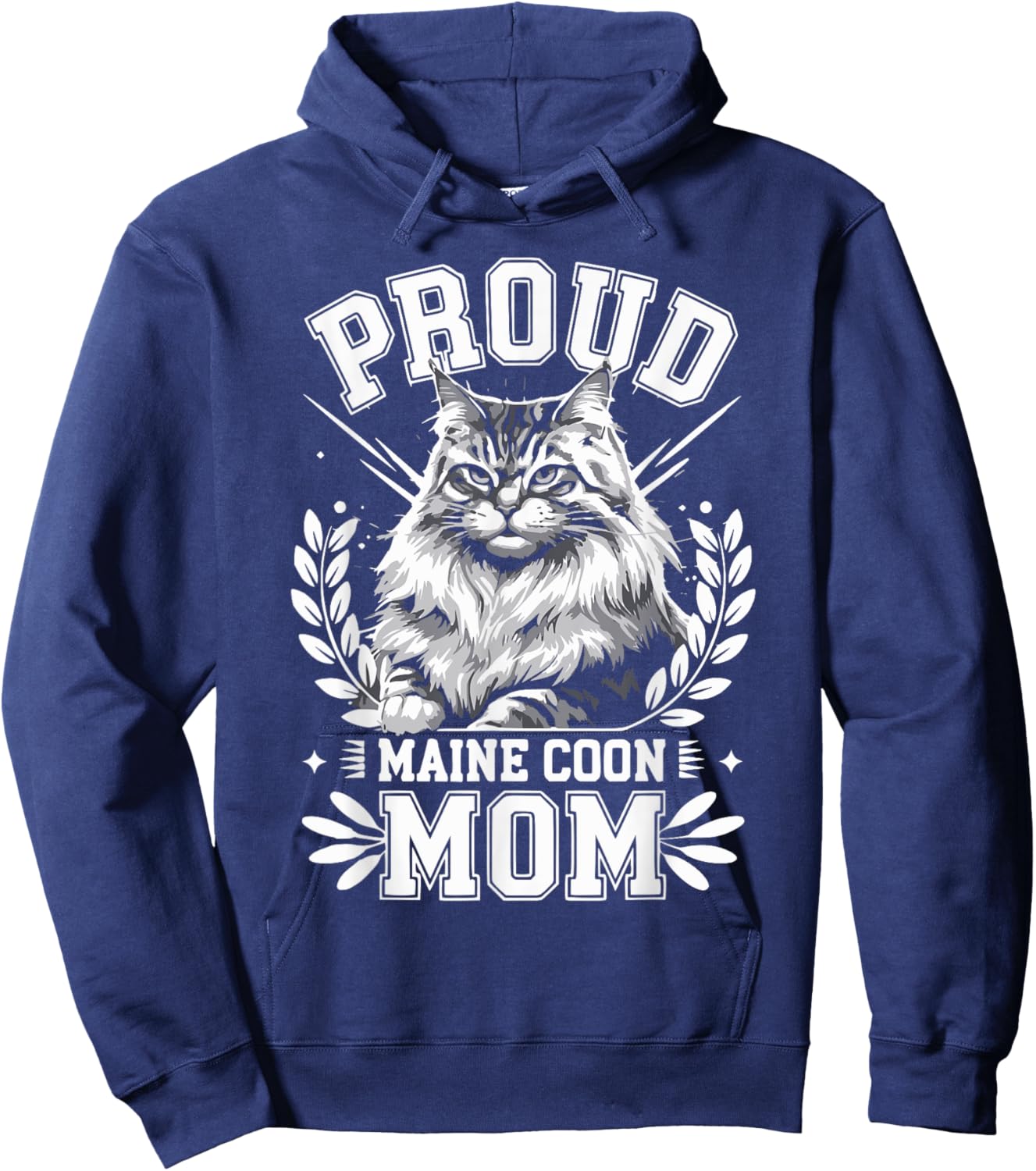 Proud Maine Coon Mom Maine Coon Lover Pet Owner Design Hoodie - Hoodie | Navy