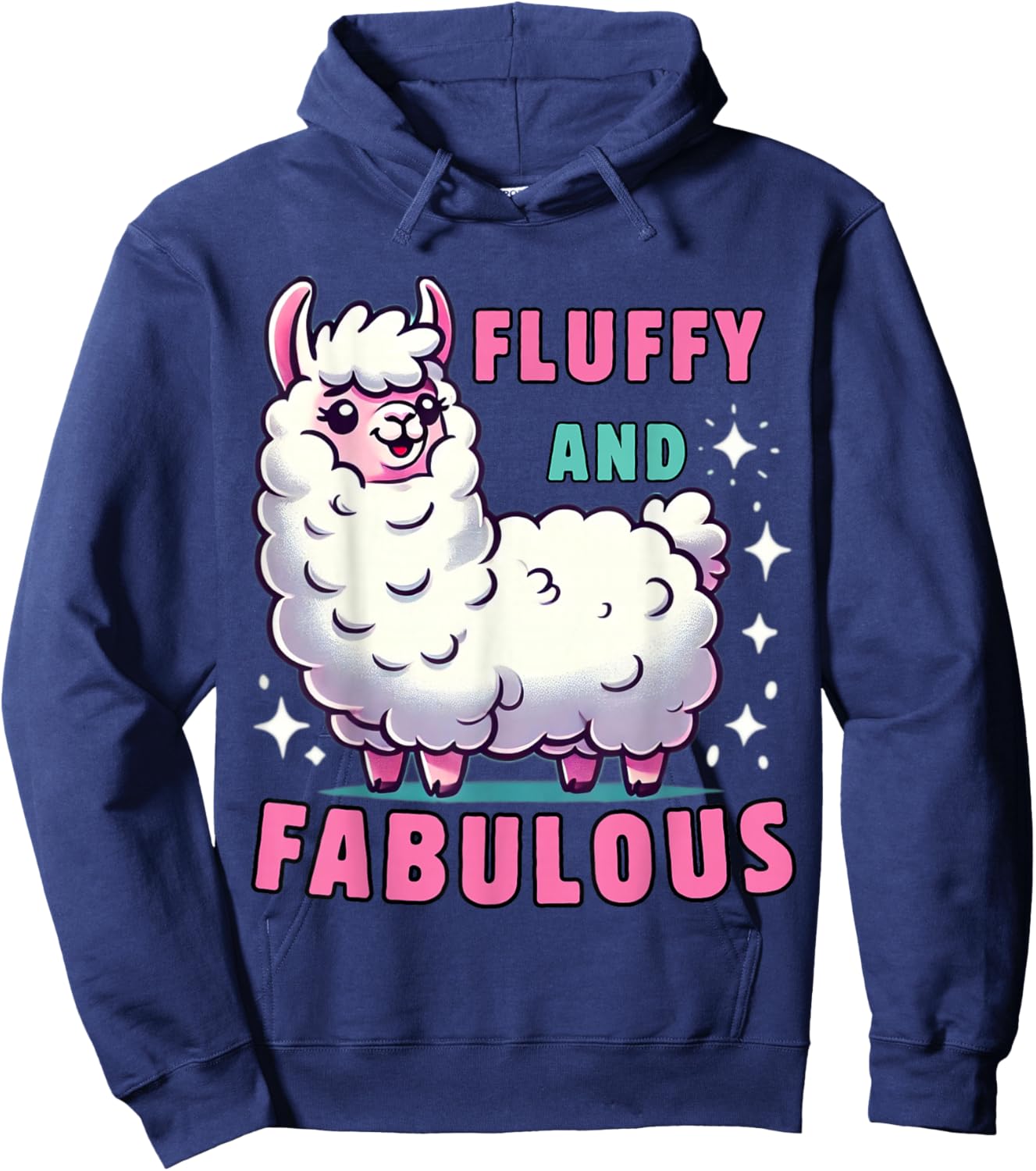 Fluffy and Fabulous Cute Llama for Animal Lovers Hoodie - Hoodie | Navy