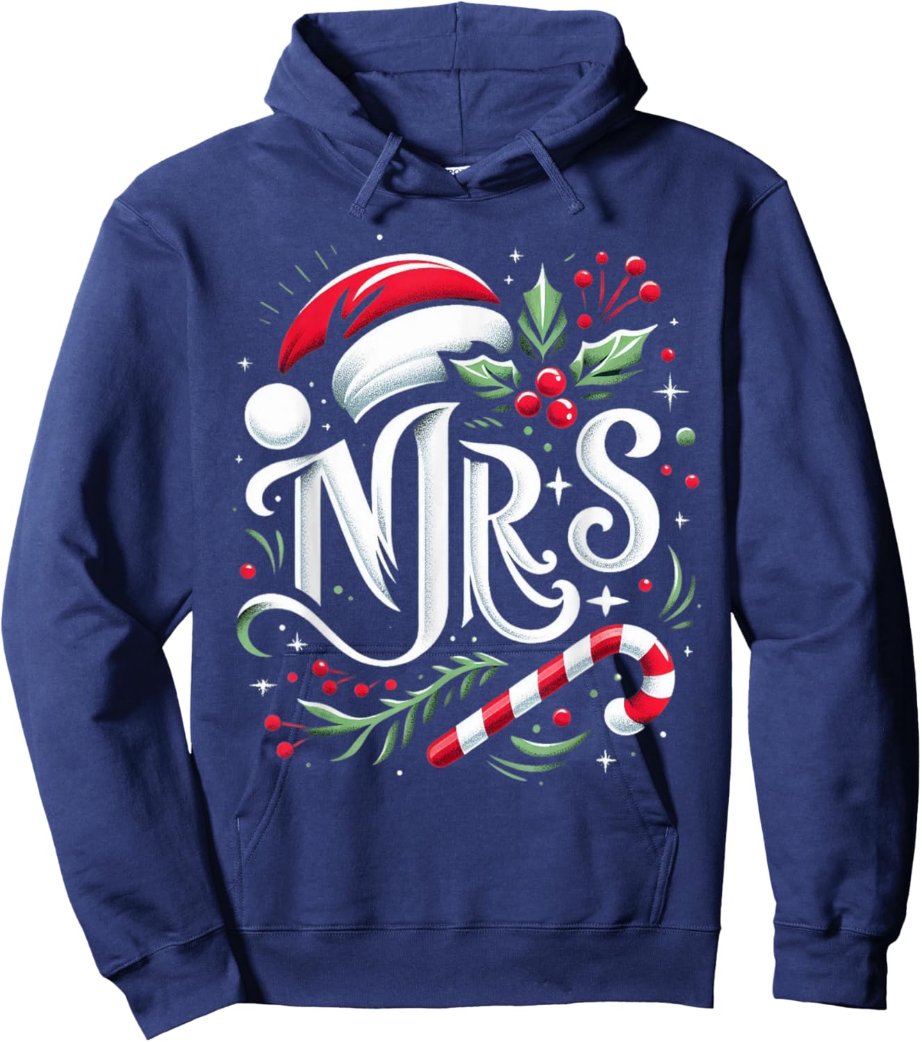 Mrs And Mr Santa Couples Matching Christmas Husband Wife Hoodie - Hoodie | Navy