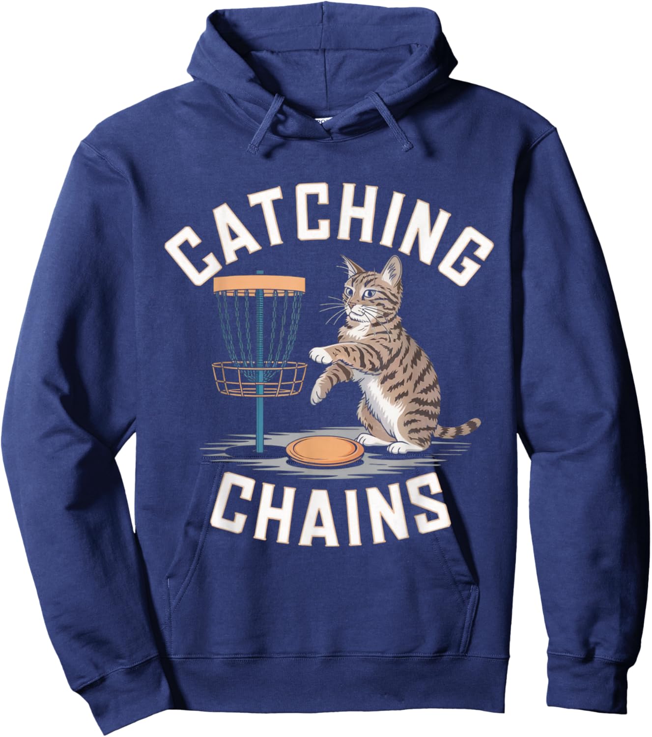 Funny Disc Golf Cat Lover Men Women Disc Golf Player Golfer Hoodie - Hoodie | Navy