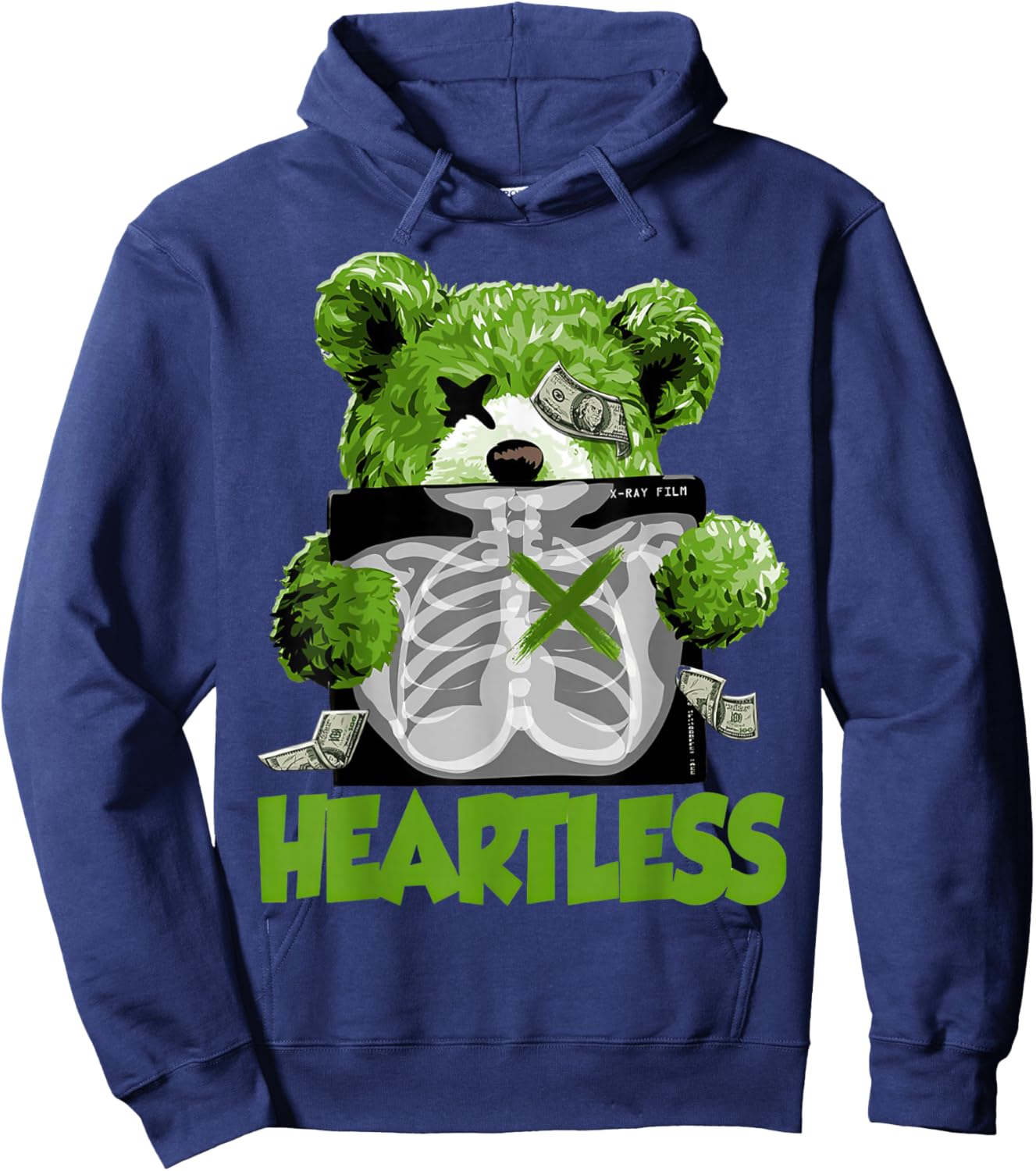 Chlorophyll Green White Color Match Hoodie - Hoodie | Navy