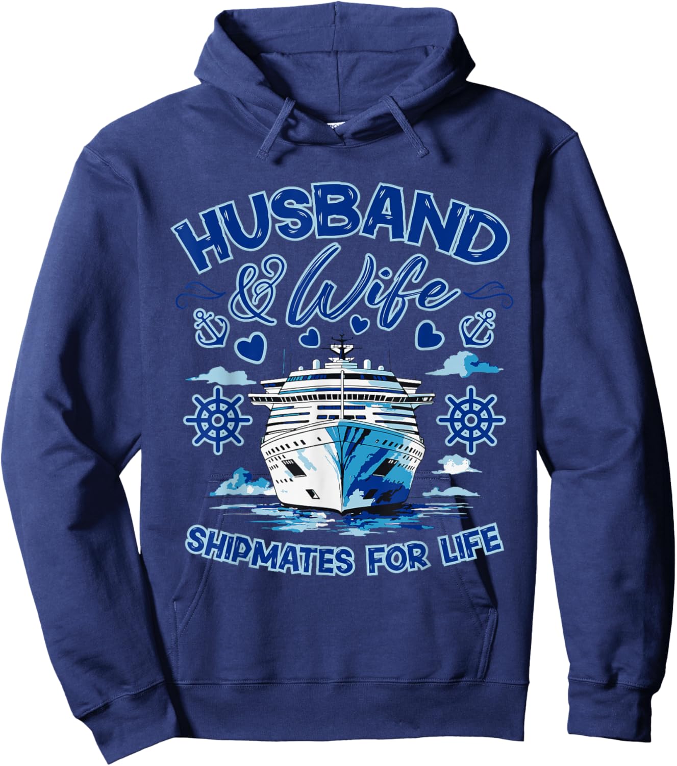 Cruise Ship Husband and Wife Honeymoon Cruising Hoodie - Hoodie | Navy