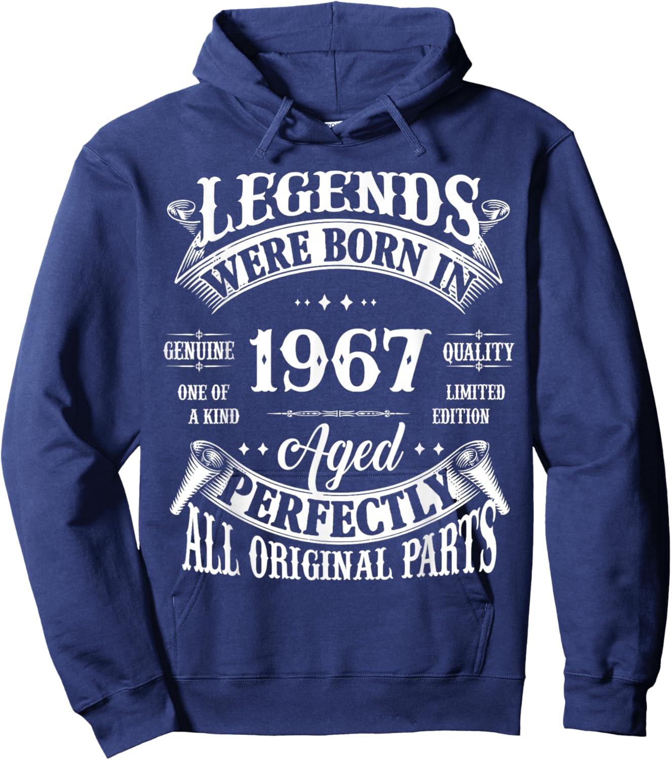 Vintage Legend Born In 1967 58th Birthday 58 Years Old Hoodie - Hoodie | Navy